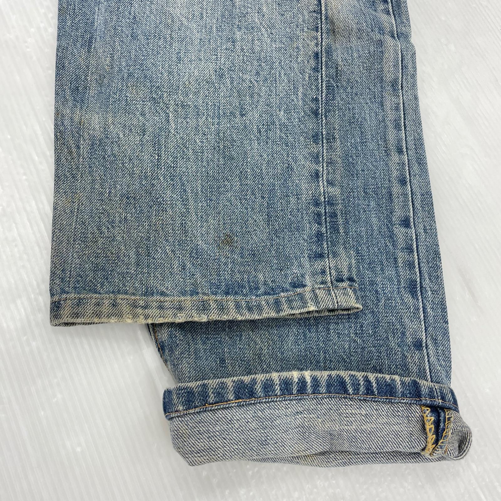 デニムパンツ 70s 505 ボタン裏8 インディゴ 実寸W29 30 ブルー