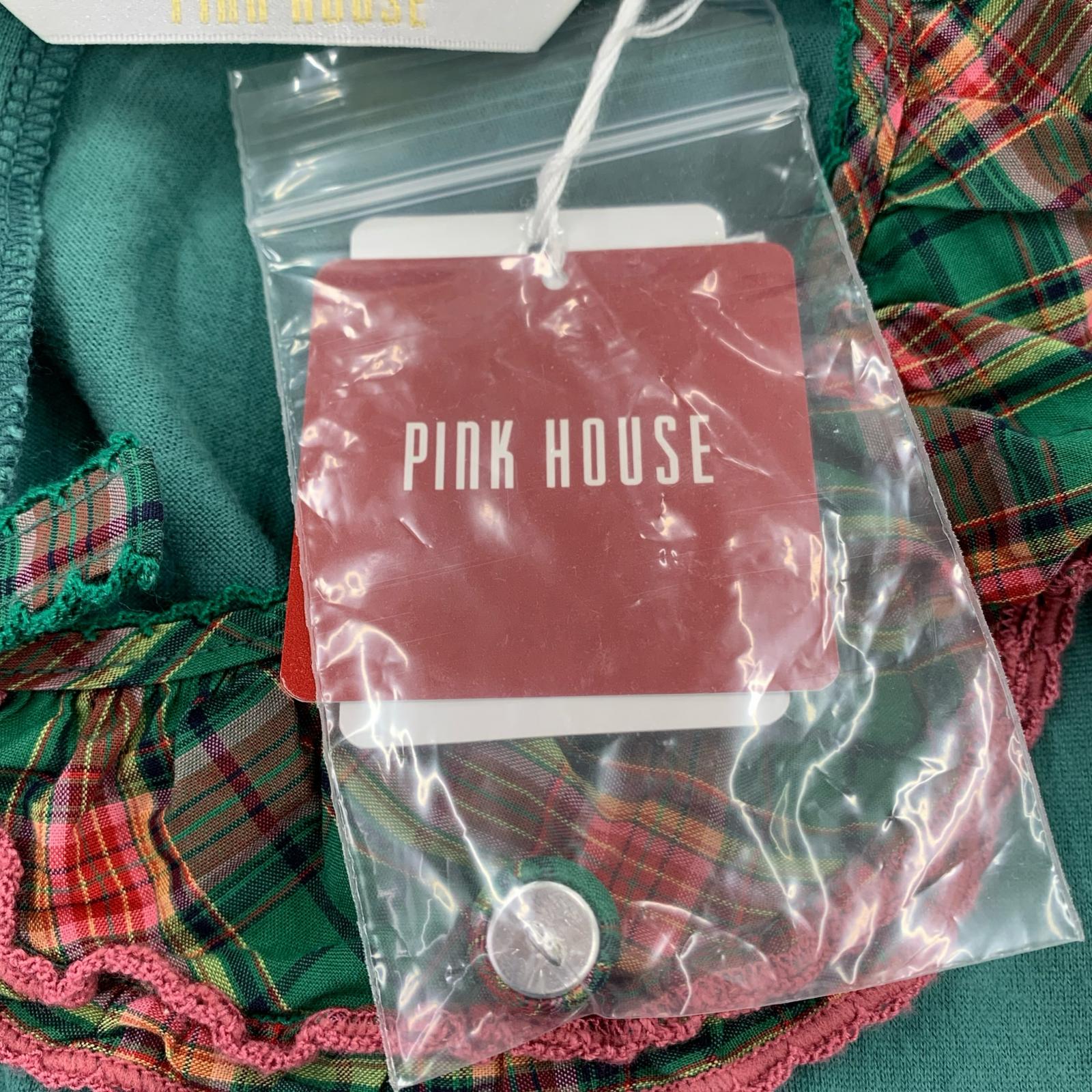 ワンピース PINK HOUSE ノースリーブワンピース A2103UA 223 チェック 緑 グリーン