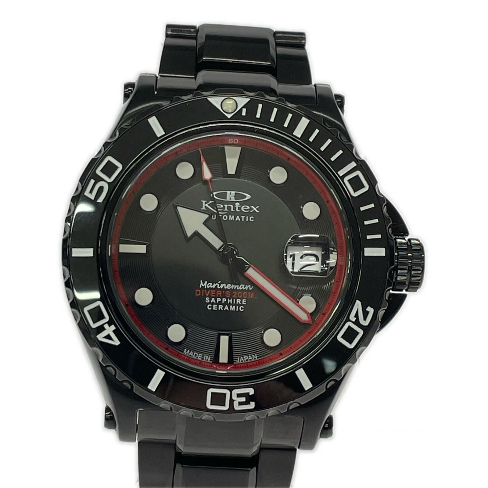 腕時計 KENTEX MARINEMAN SEAHORSE DIVER ブラック