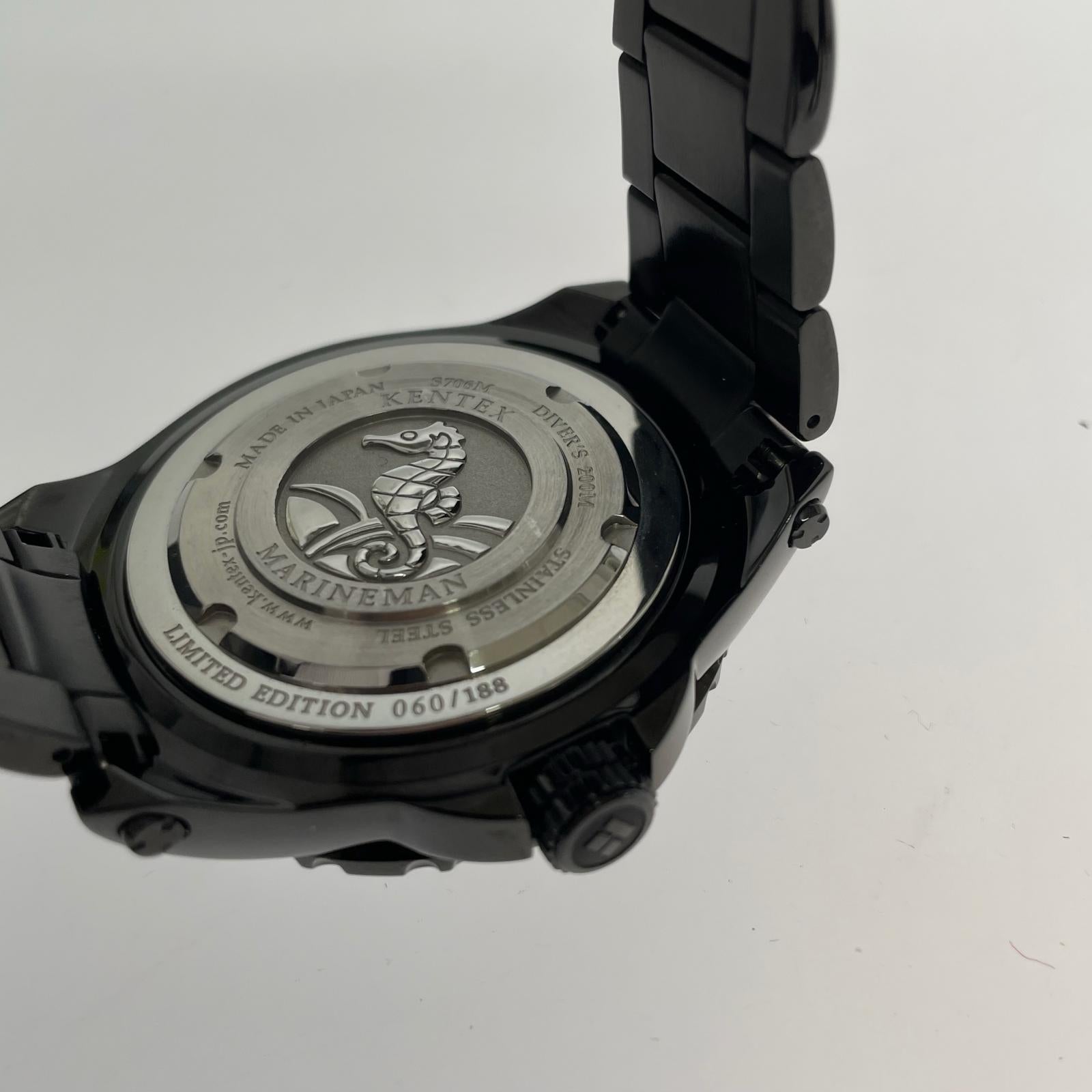 腕時計 KENTEX MARINEMAN SEAHORSE DIVER ブラック