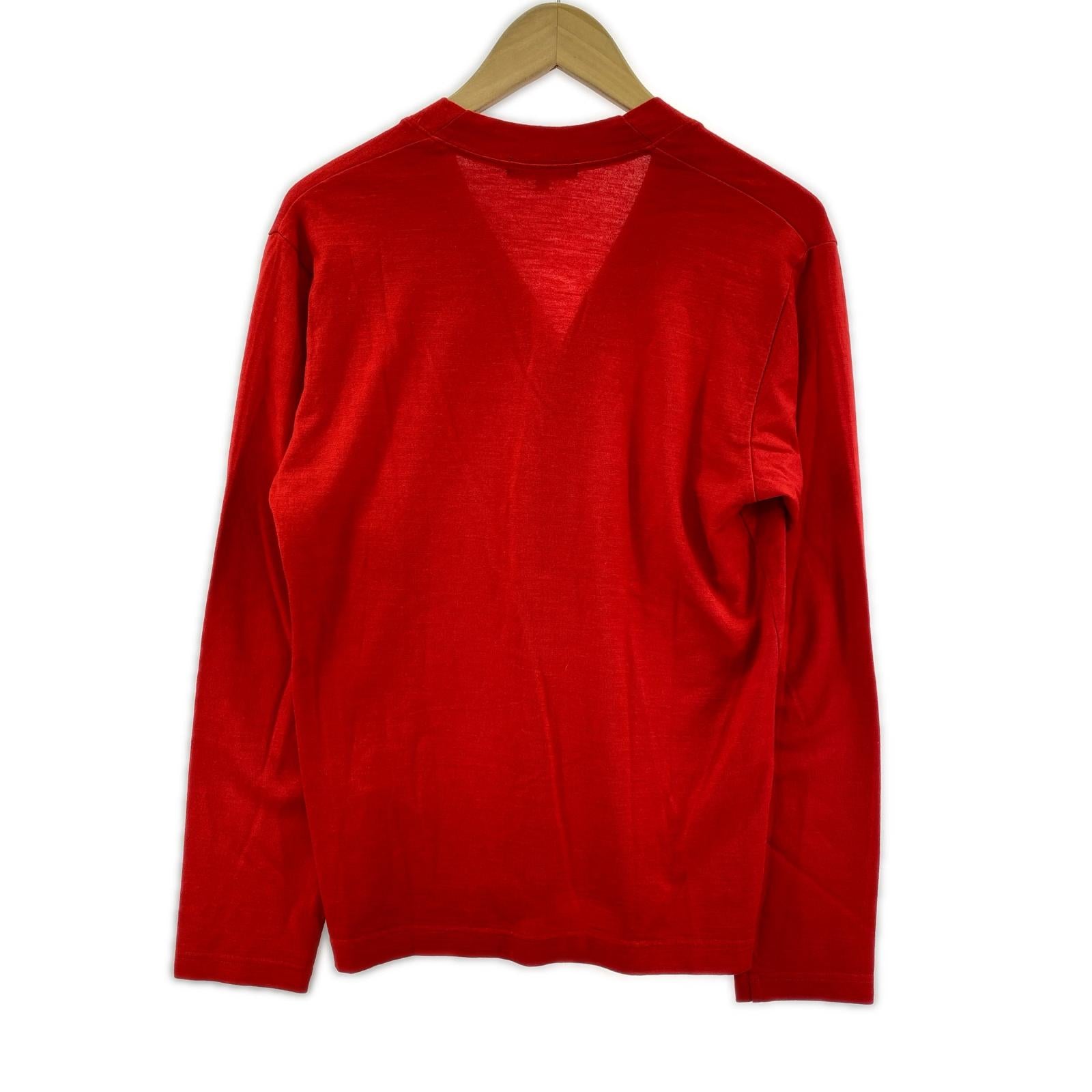 カーディガン HOMME 製品染め 赤 (SS) SS レッド