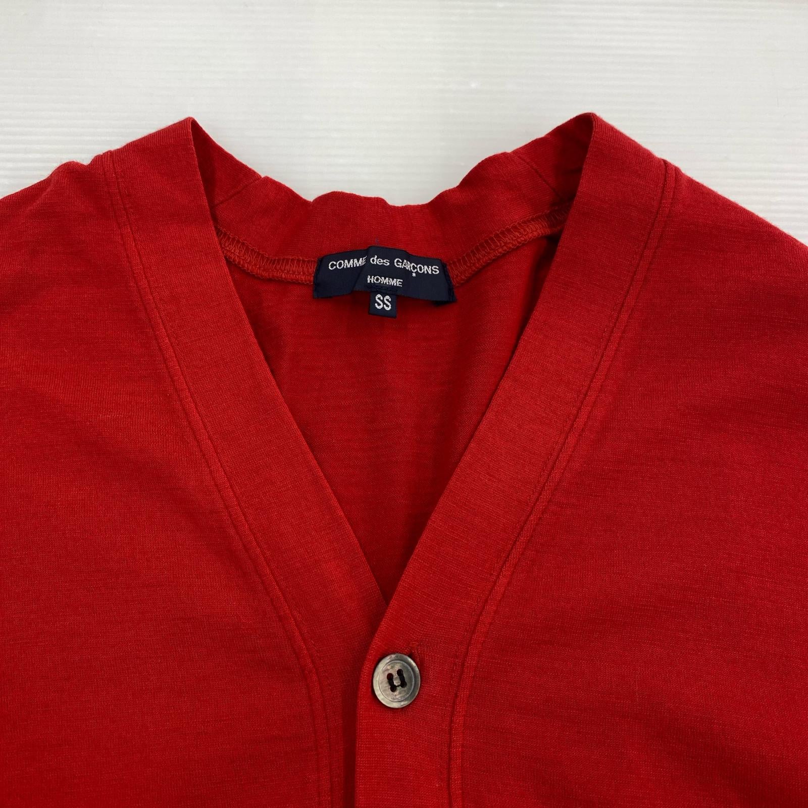 カーディガン HOMME 製品染め 赤 (SS) SS レッド