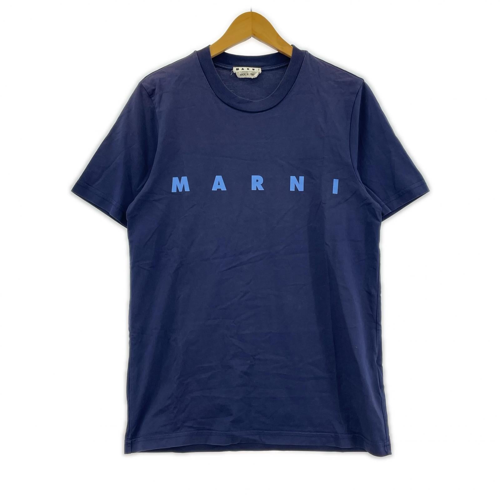 半袖Ｔシャツ MARNI ロゴプリントTee 44 紺 44 ネイビー