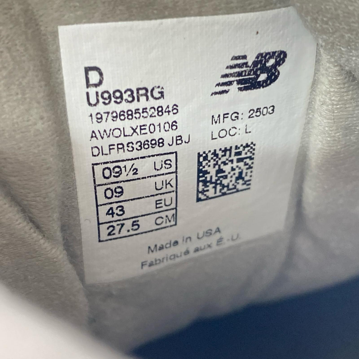 スニーカー スニーカー GRY 27.5 27.5cm (US9 1/2 UK9 EU45) グレー