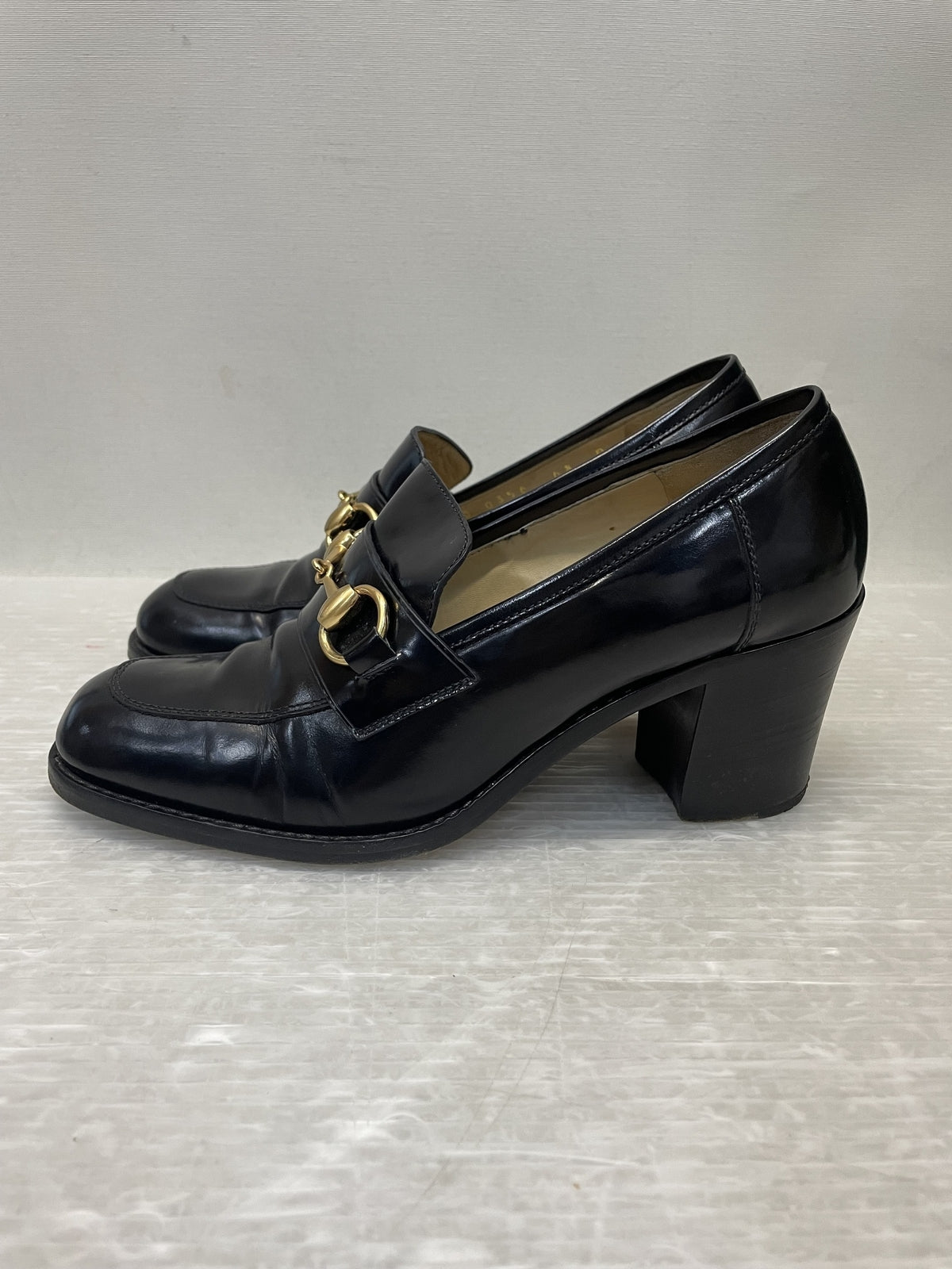 GUCCI ホースビット ヒールローファー 6 1/2 黒