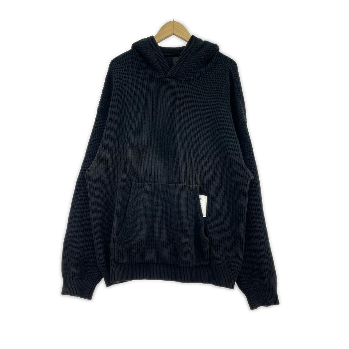 ニット ｺｯﾄﾝﾆｯﾄﾌｰﾃﾞｨ 黒 XL LL ブラック