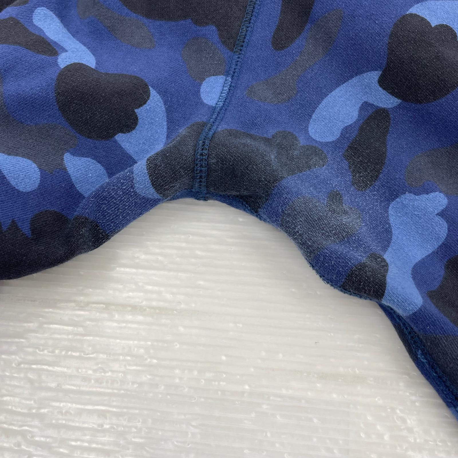 パーカー COLOR CAMO SHARK FULL ZIP HOODIE ダブルフード ブルー