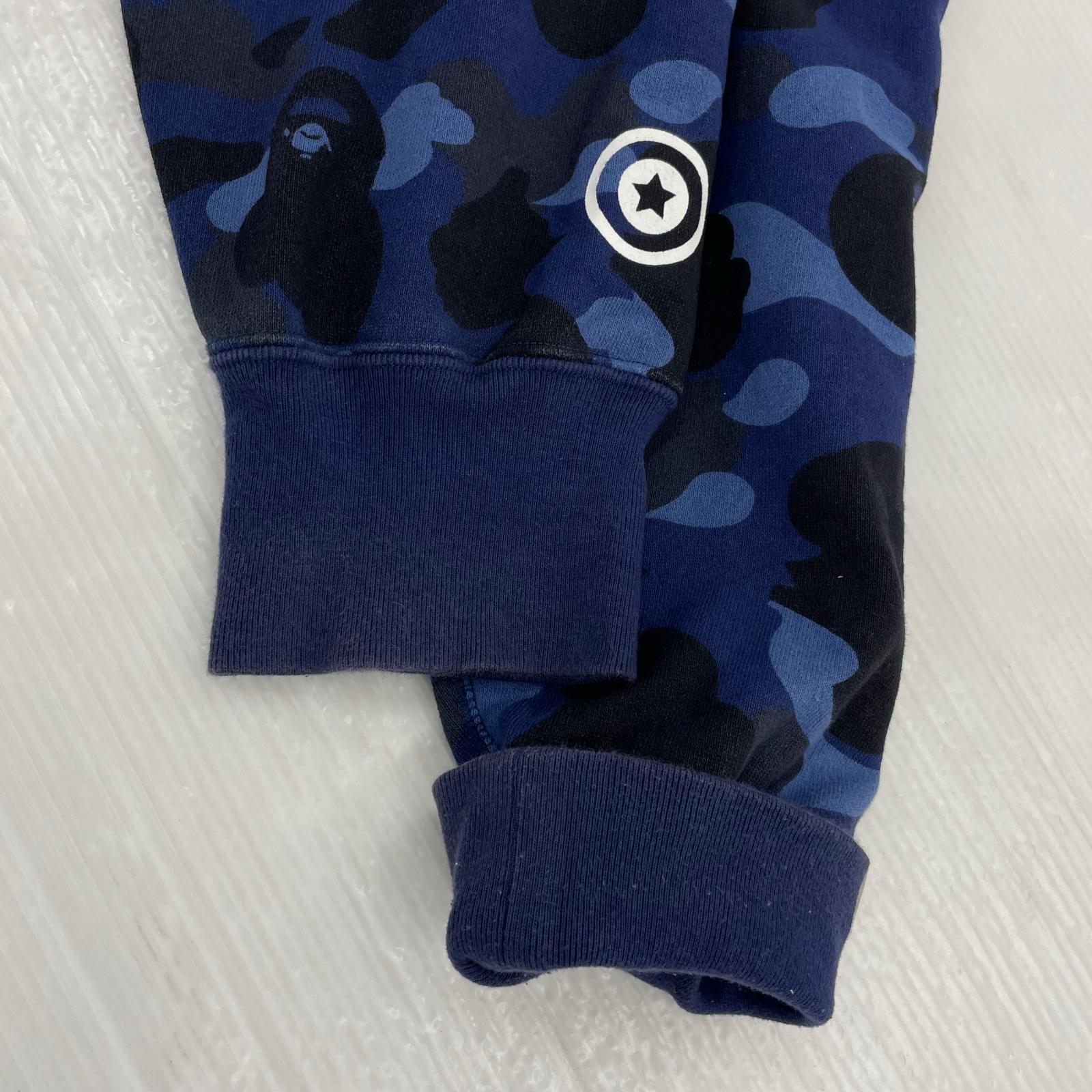 パーカー COLOR CAMO SHARK FULL ZIP HOODIE ダブルフード ブルー