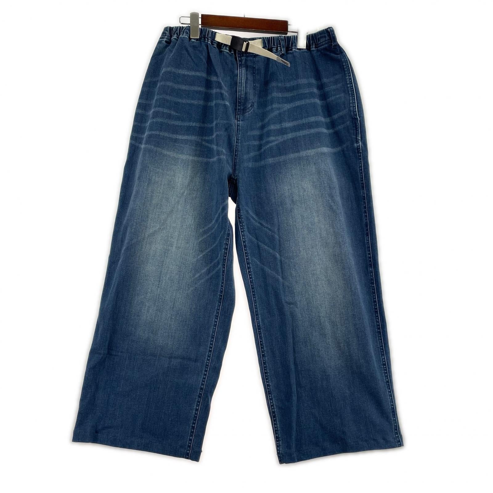 デニムパンツ JEANS FACTORY 別注ワイドデニムパンツ GUP5-F1089 M ブルー