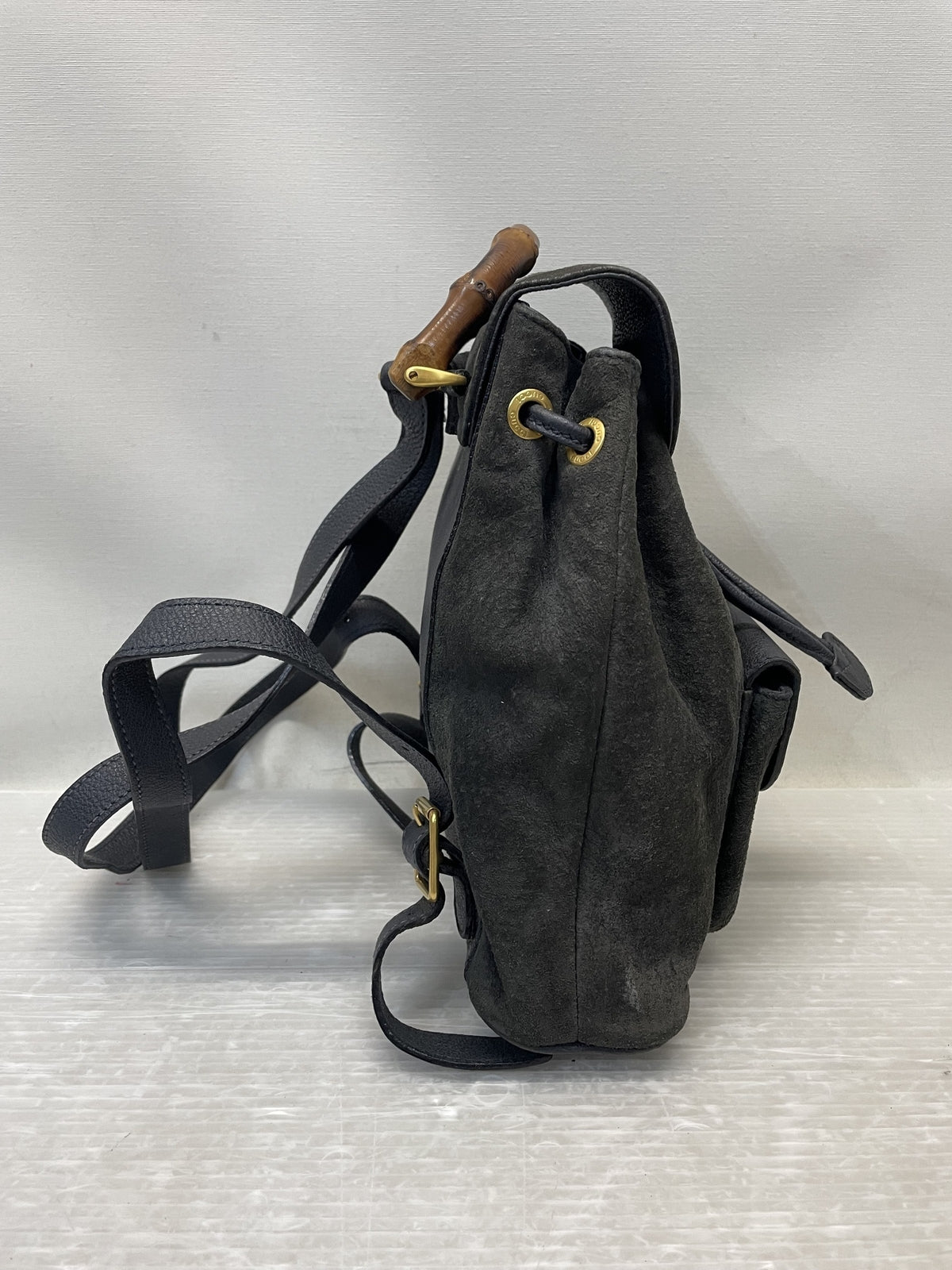 OLD GUCCI バンブー スウェードミニリュック 黒