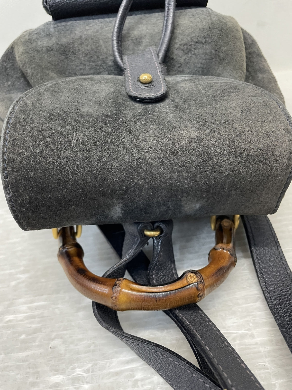 OLD GUCCI バンブー スウェードミニリュック 黒