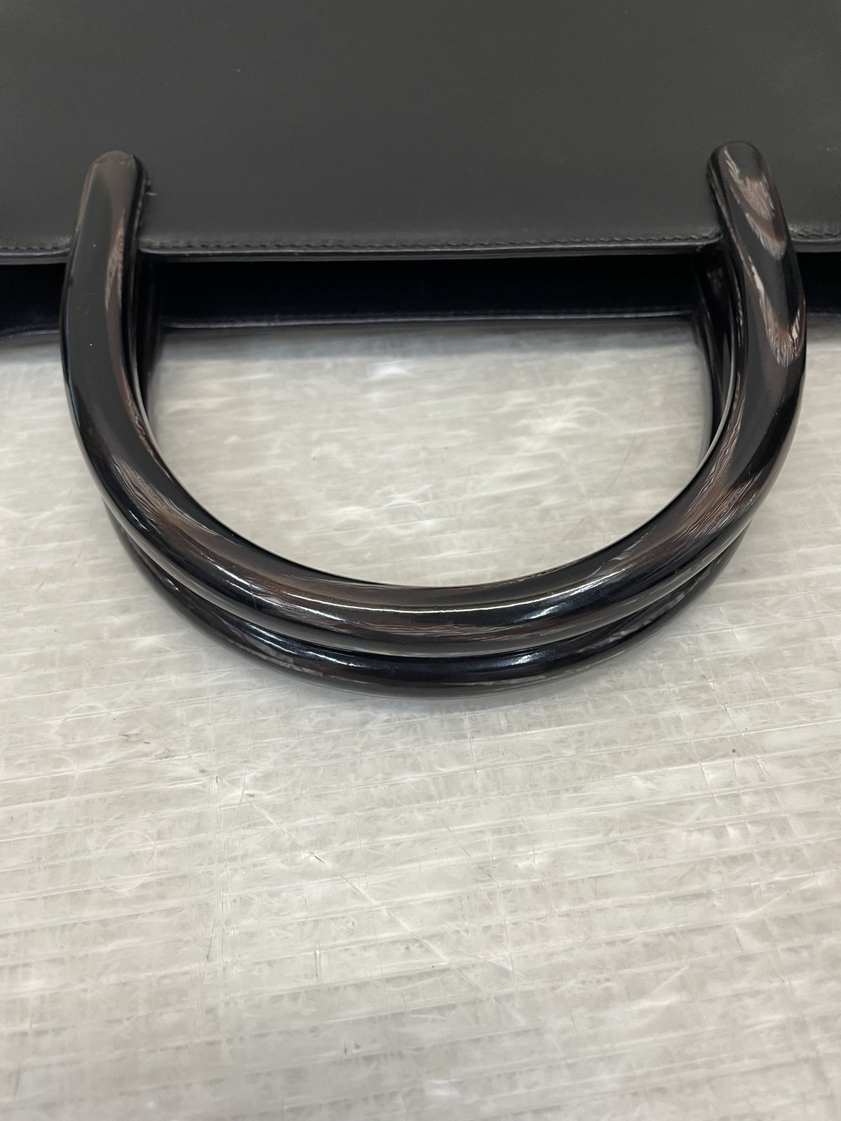 PRADA プラスチックハンドル スクエアハンドバッグ 黒