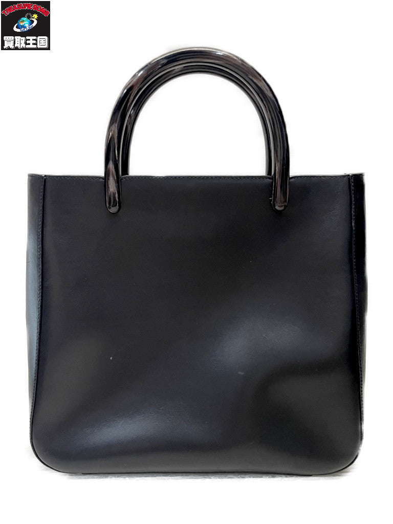PRADA プラスチックハンドル スクエアハンドバッグ 黒