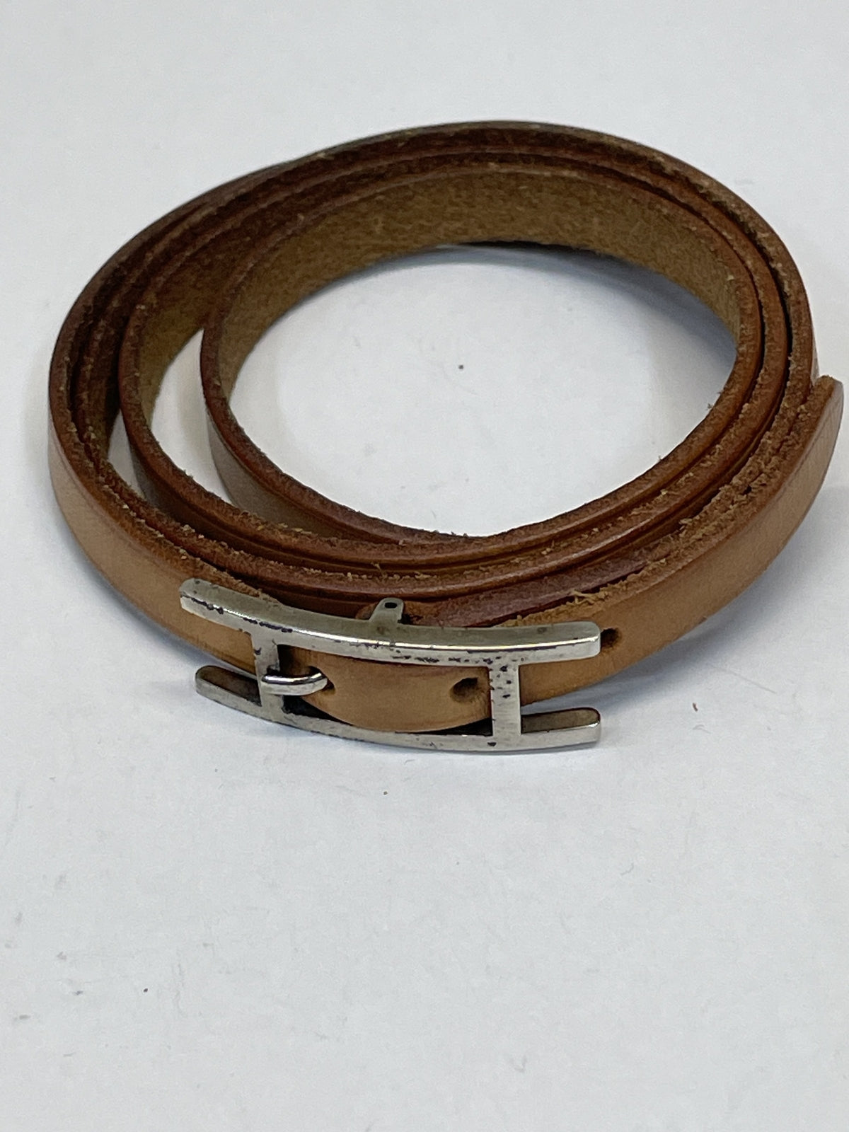 HERMES アピ3 レザーブレスレット □G刻印 茶