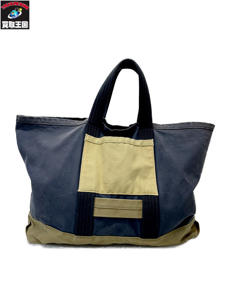その他バッグ MARNI デザインキャンバストートバッグ ネイビー×ベージュ