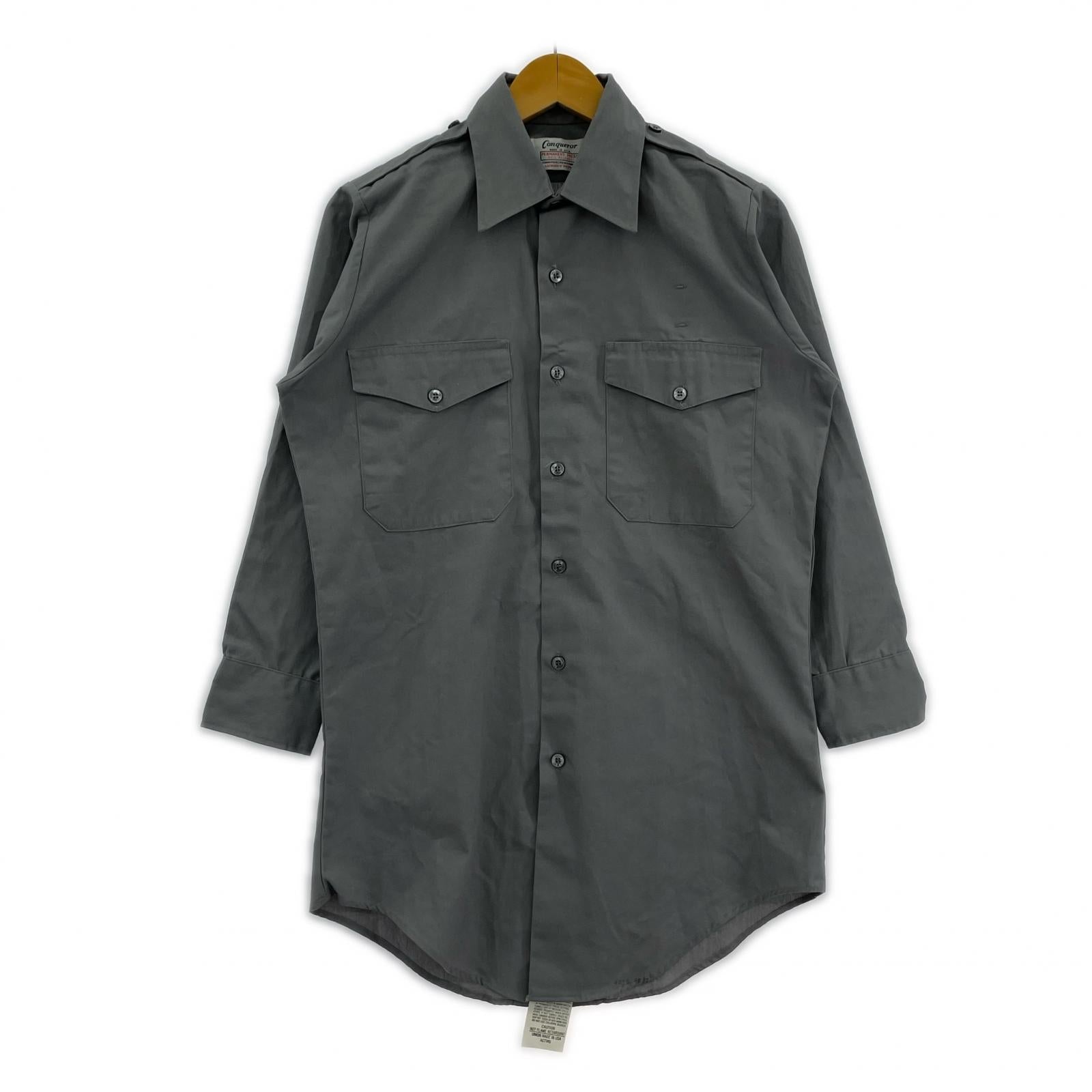 長袖シャツ CONQUEROR ポプリンシャツ GRY グレー