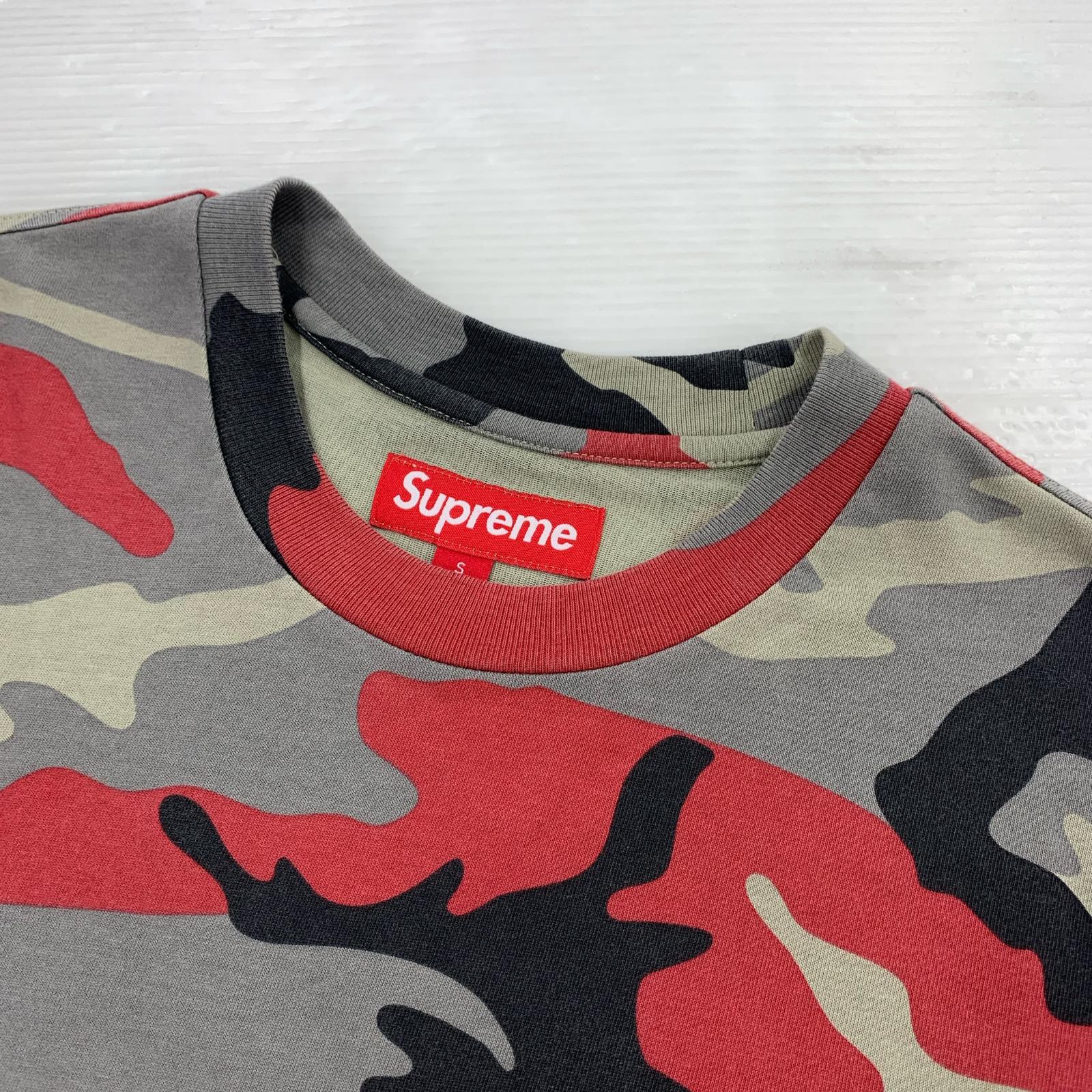 半袖Ｔシャツ スモールボックスロゴ Tシャツ カモ 赤 S S