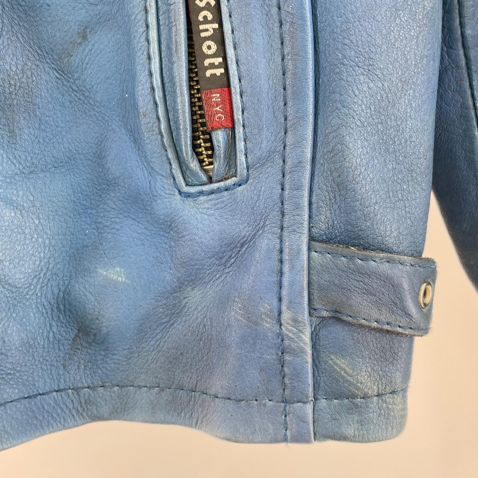レザージャケット クラシックレーサー シングルライダース M BLU M ブルー
