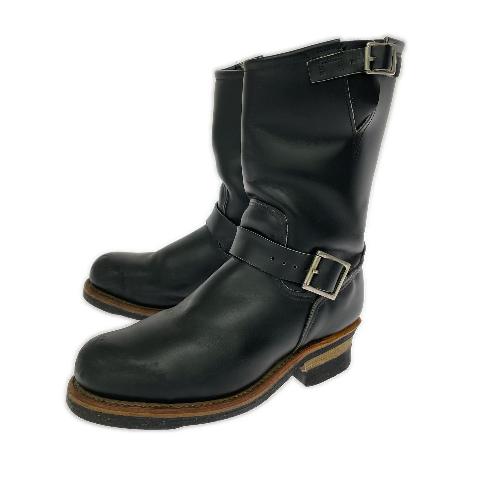 ブーツ 刺繍タグ PT99 ENGINEER BOOTS 黒 (US7.5) ブラック