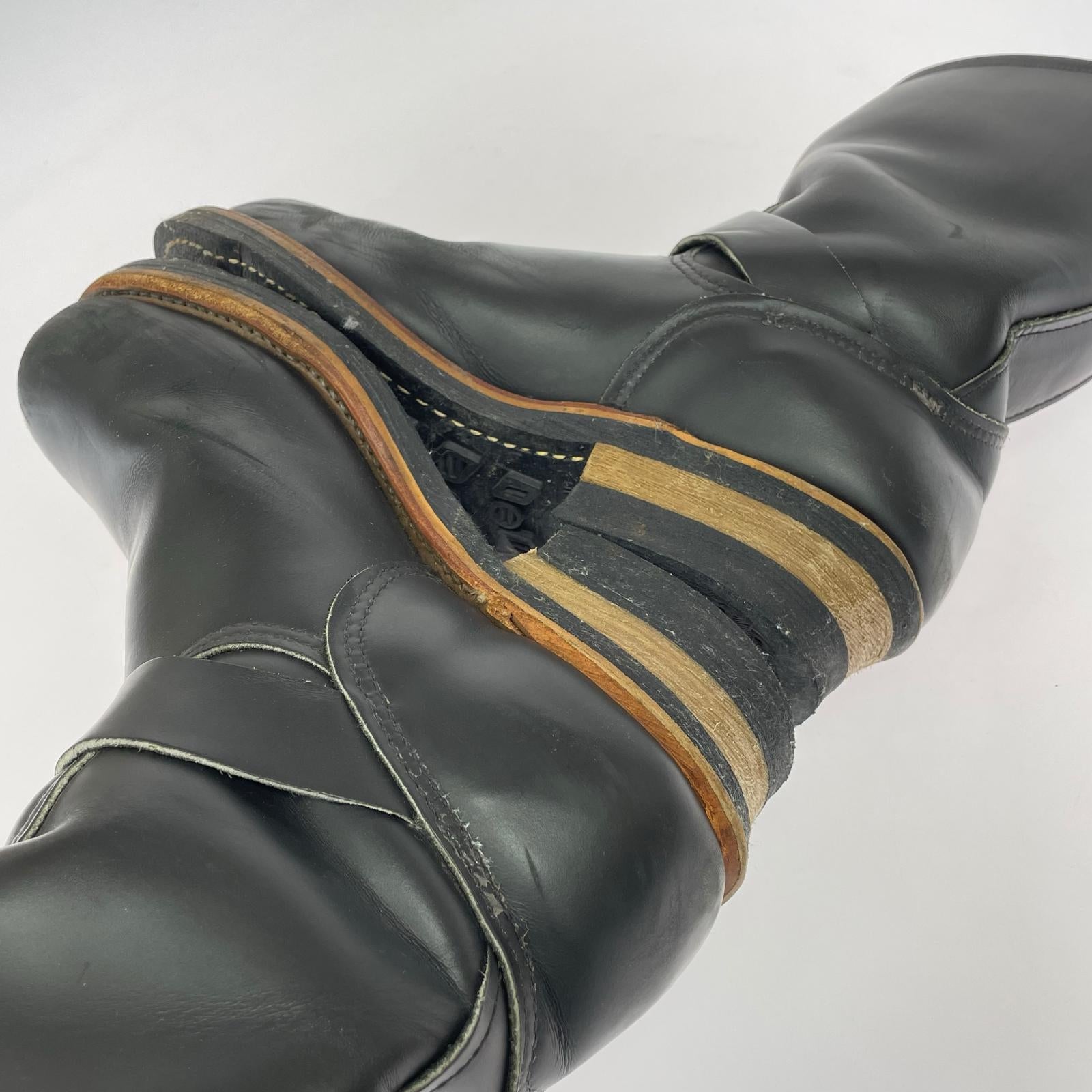 ブーツ 刺繍タグ PT99 ENGINEER BOOTS 黒 (US7.5) ブラック