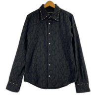 長袖シャツ DRES CAMP LEOPARD JACQUARD SHIRT ブラック