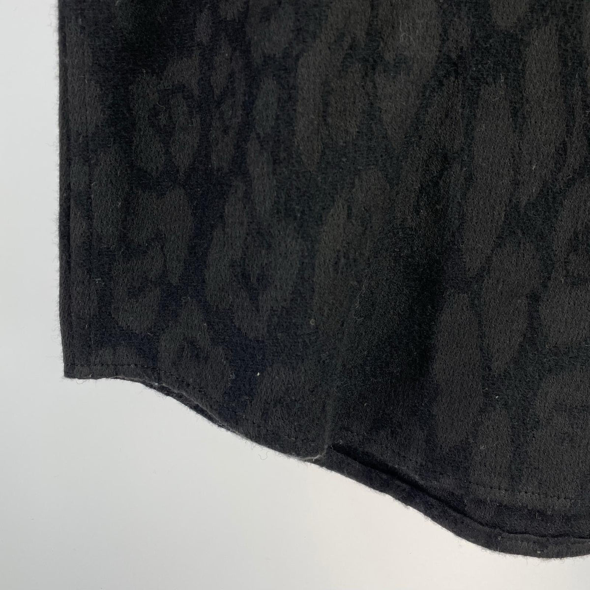 長袖シャツ DRES CAMP LEOPARD JACQUARD SHIRT ブラック