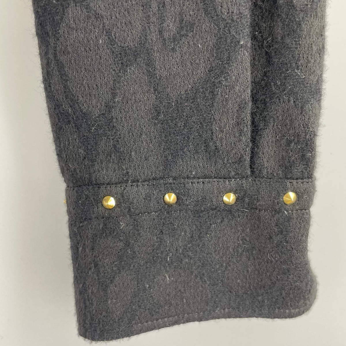 長袖シャツ DRES CAMP LEOPARD JACQUARD SHIRT ブラック