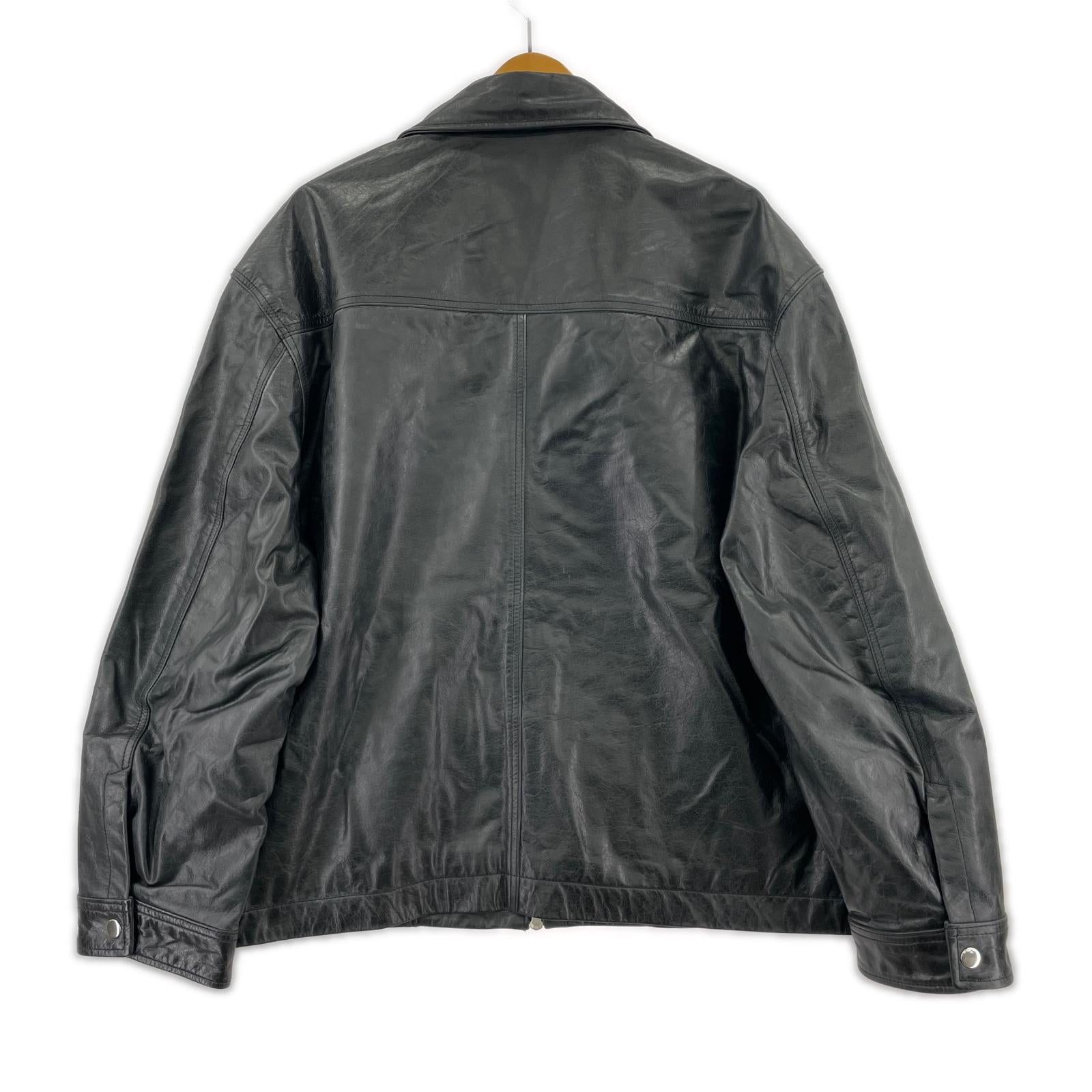 レザージャケット 23AW BuffaloLeatherSingleRidersJacket 1 1 ブラック