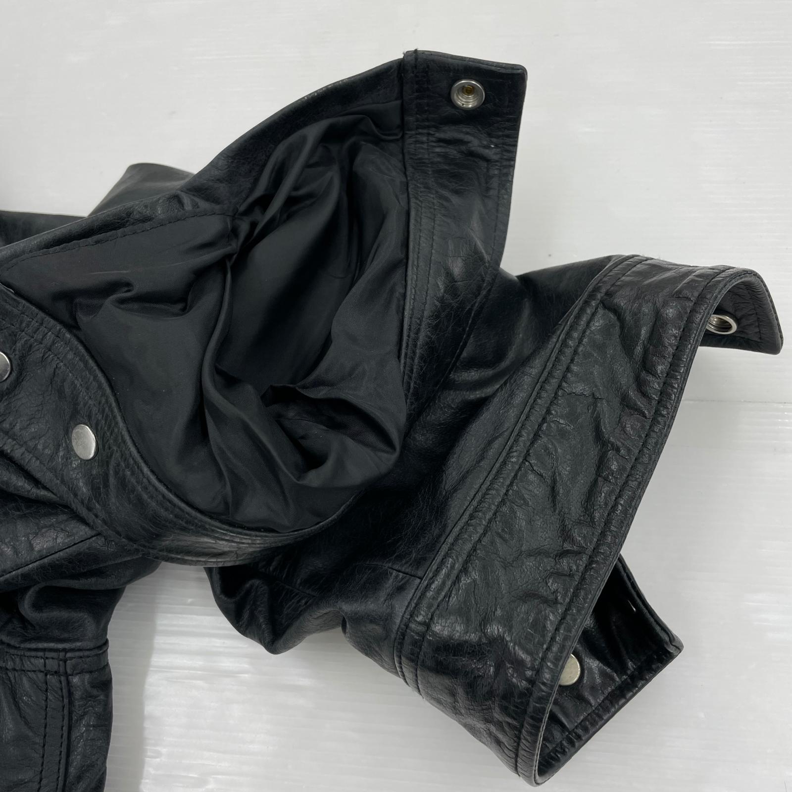レザージャケット 23AW BuffaloLeatherSingleRidersJacket 1 1 ブラック