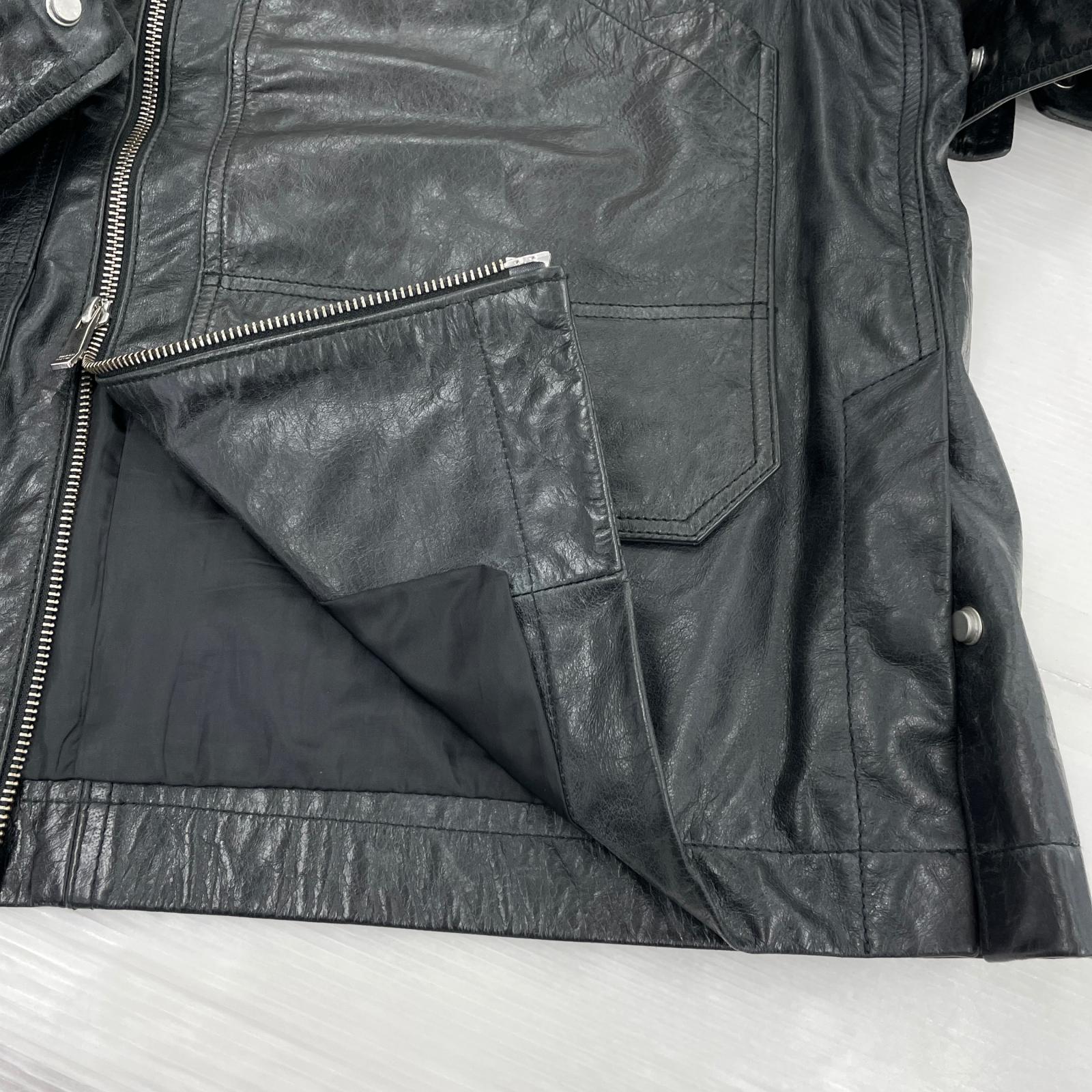 レザージャケット 23AW BuffaloLeatherSingleRidersJacket 1 1 ブラック