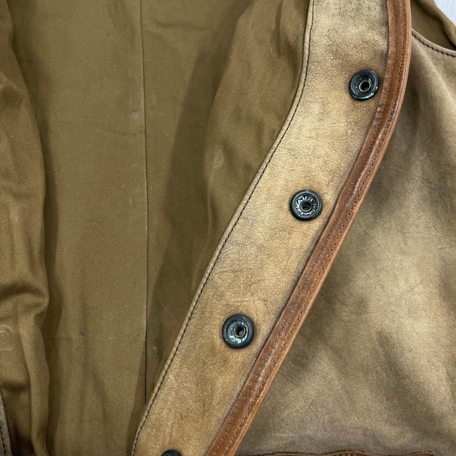 その他アウター RRL TOOLED PIPING LEATHER VEST S S ブラウン