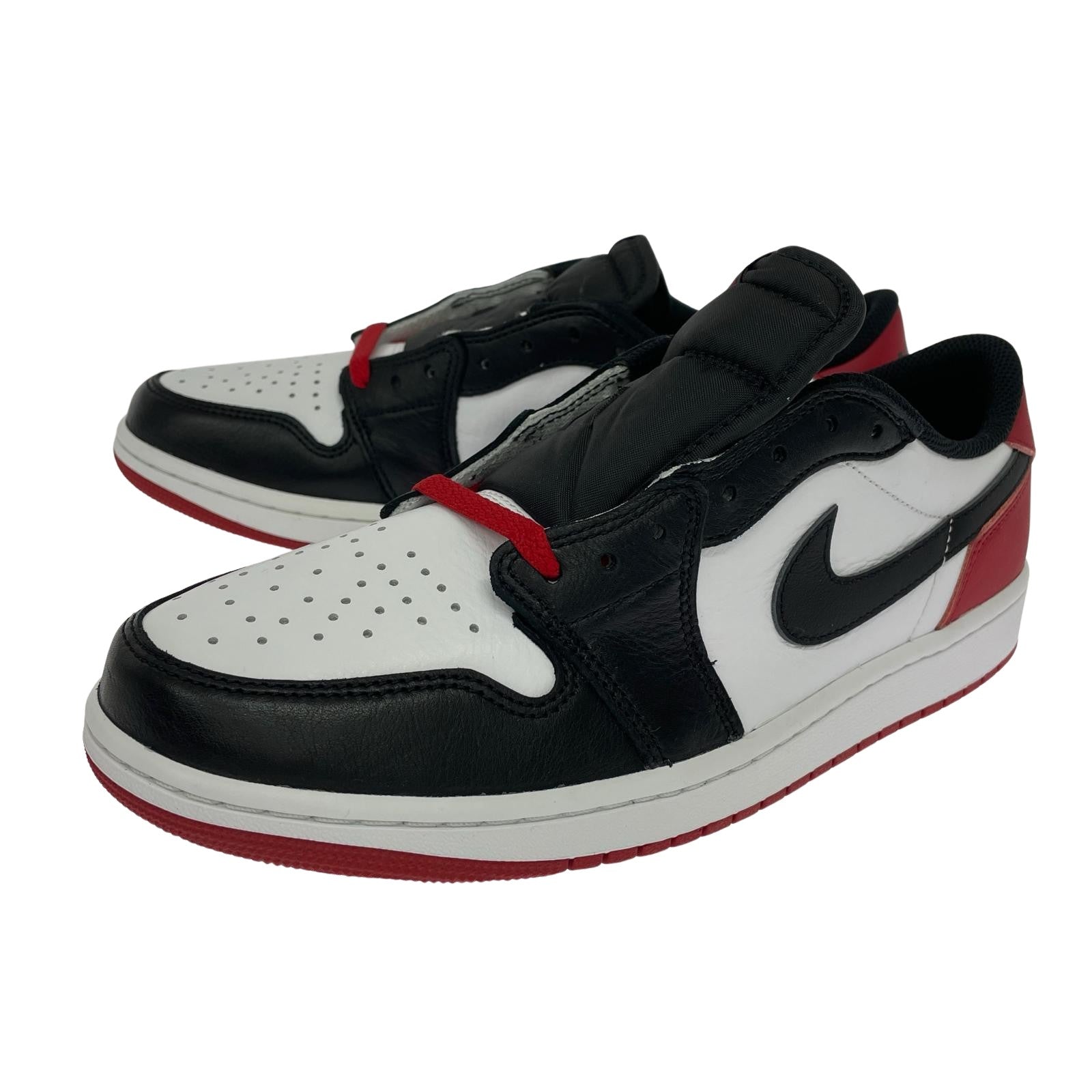 スニーカー AJ1 RETRO LOW OG BLACK TOE RED (28.0cm) 28cm (US10 UK9 1/2 EU46) ホワイト