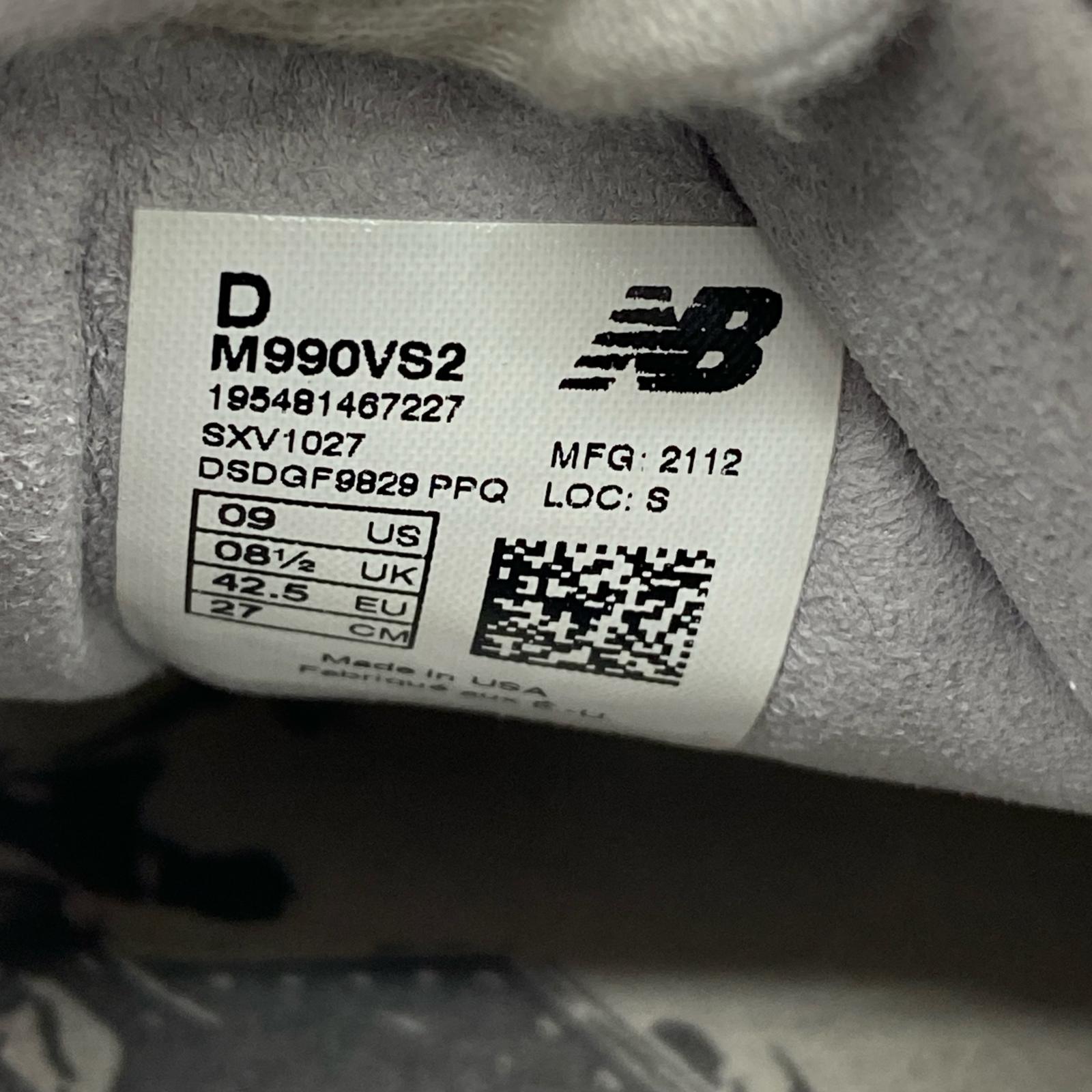 スニーカー MADE in US 990v2 27.0cm 27cm (US9 UK8 1/2 EU44) グレー