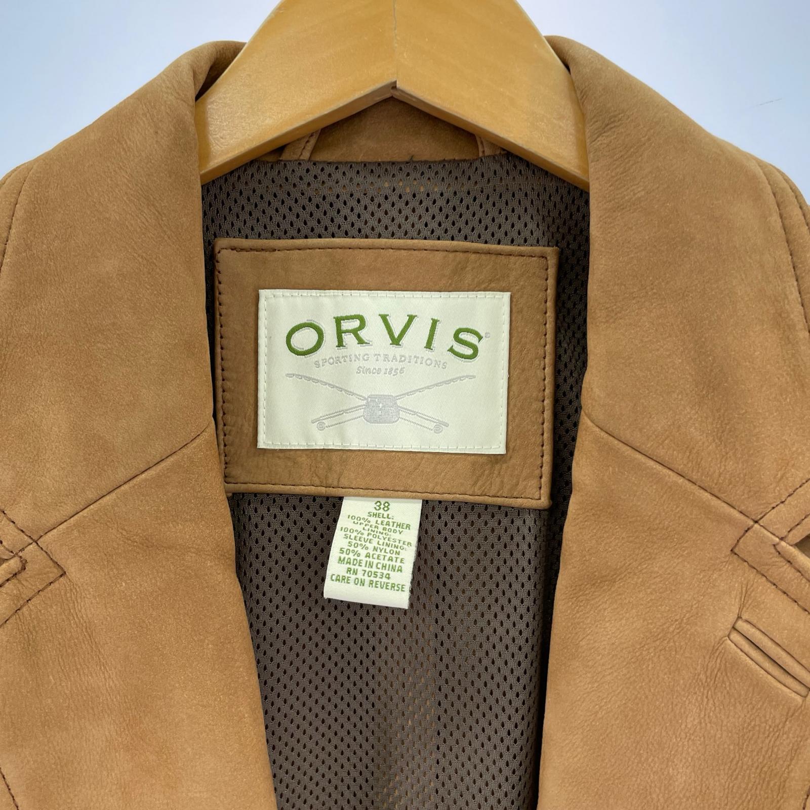 テーラードジャケット ORVIS レザーテーラードジャケット ブラウン