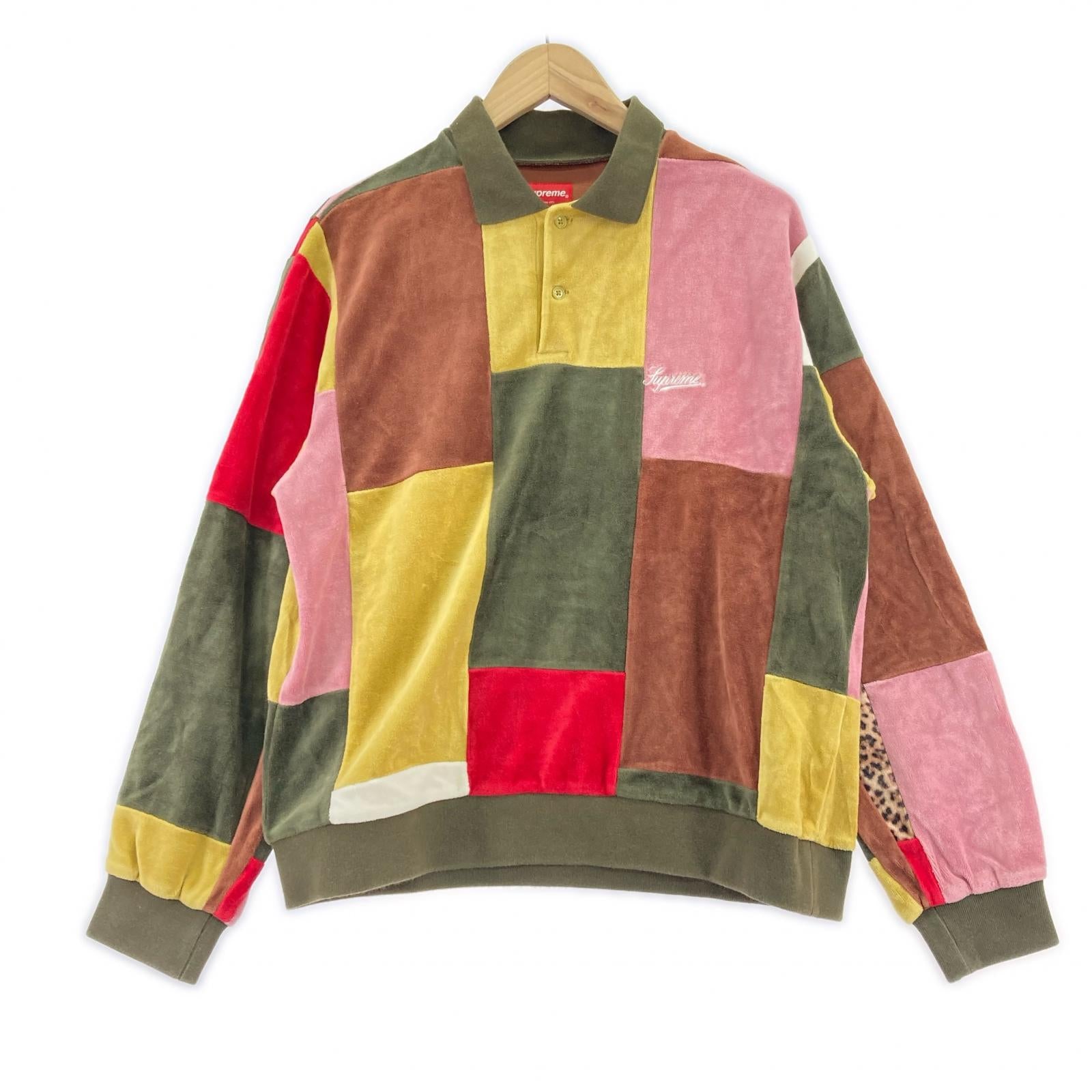 ポロシャツ Patchwork Velour Polo マルチカラー S マルチカラー