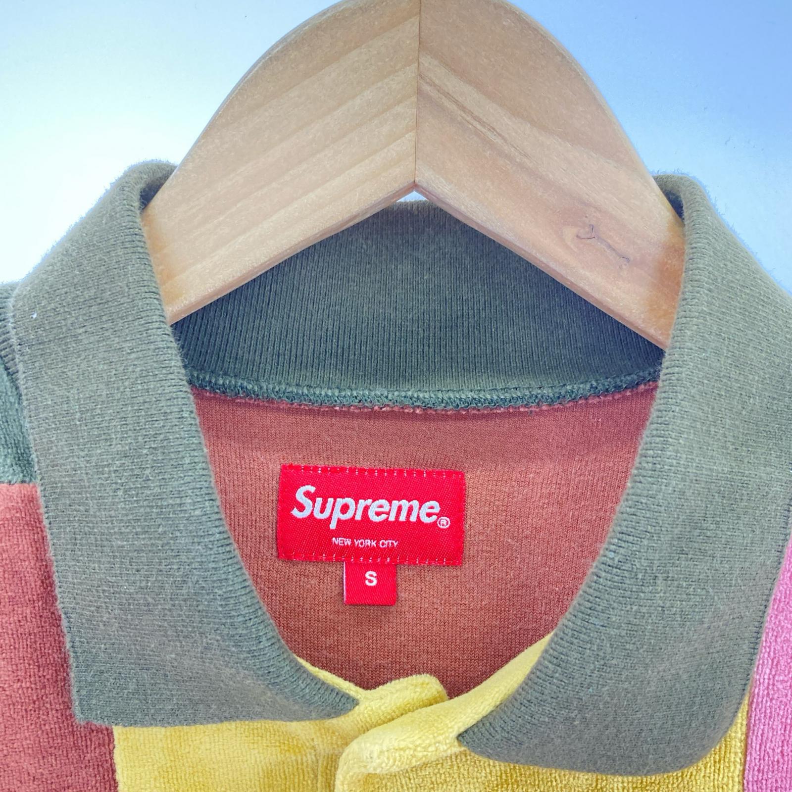 ポロシャツ Patchwork Velour Polo マルチカラー S マルチカラー