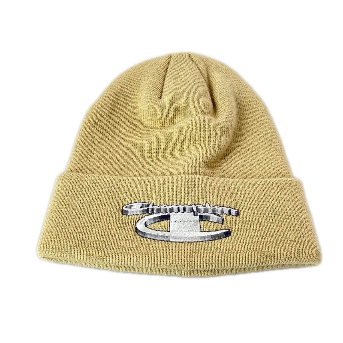 ニットキャップ × Champion 3D Metallic Beanie ﾍﾞｰｼﾞｭ ベージュ