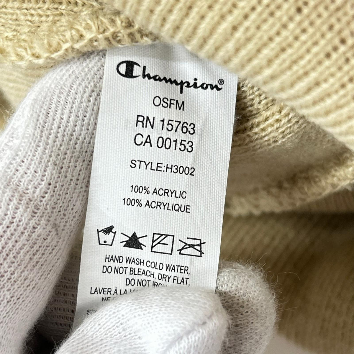 ニットキャップ × Champion 3D Metallic Beanie ﾍﾞｰｼﾞｭ ベージュ