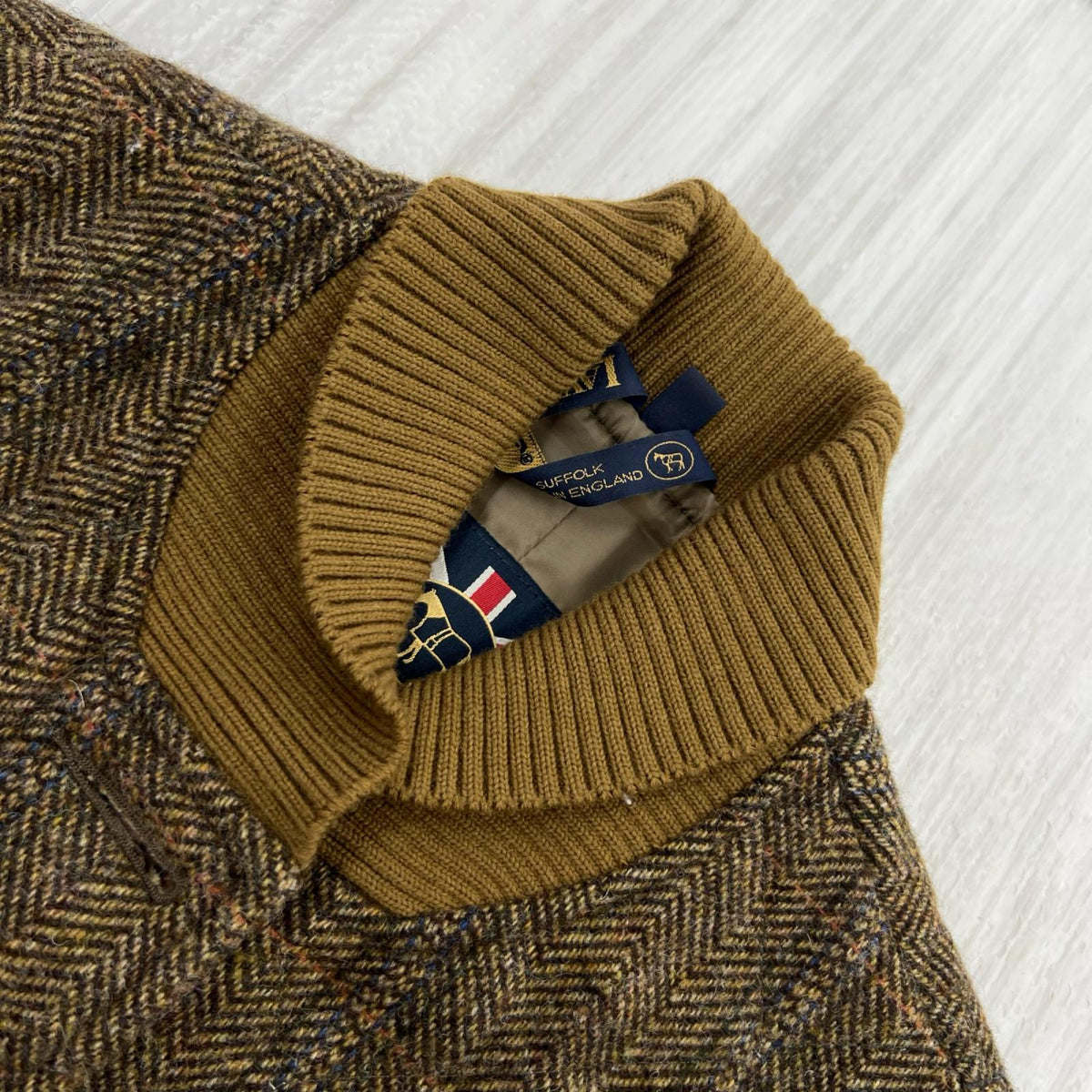 ジャケット 袖ﾚｻﾞｰｽﾀｼﾞｬﾝ ﾁｪｯｸ 36 ブラウン