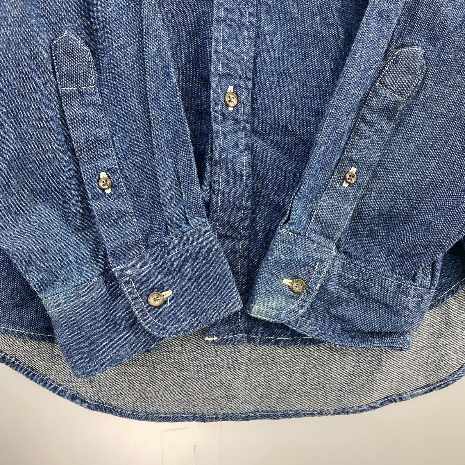 長袖シャツ 黒タグ ジャマイカ製 シャンブレー ボタンダウンシャツ (XL)