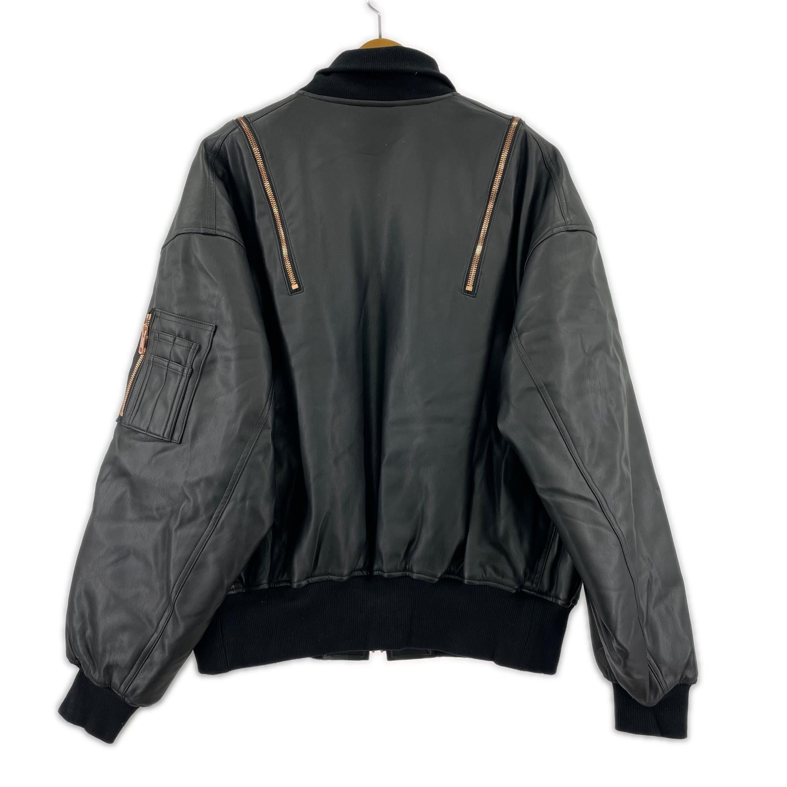 ジャケット SUESADA シンセティックレザーブルゾン ブラック フリー ブラック