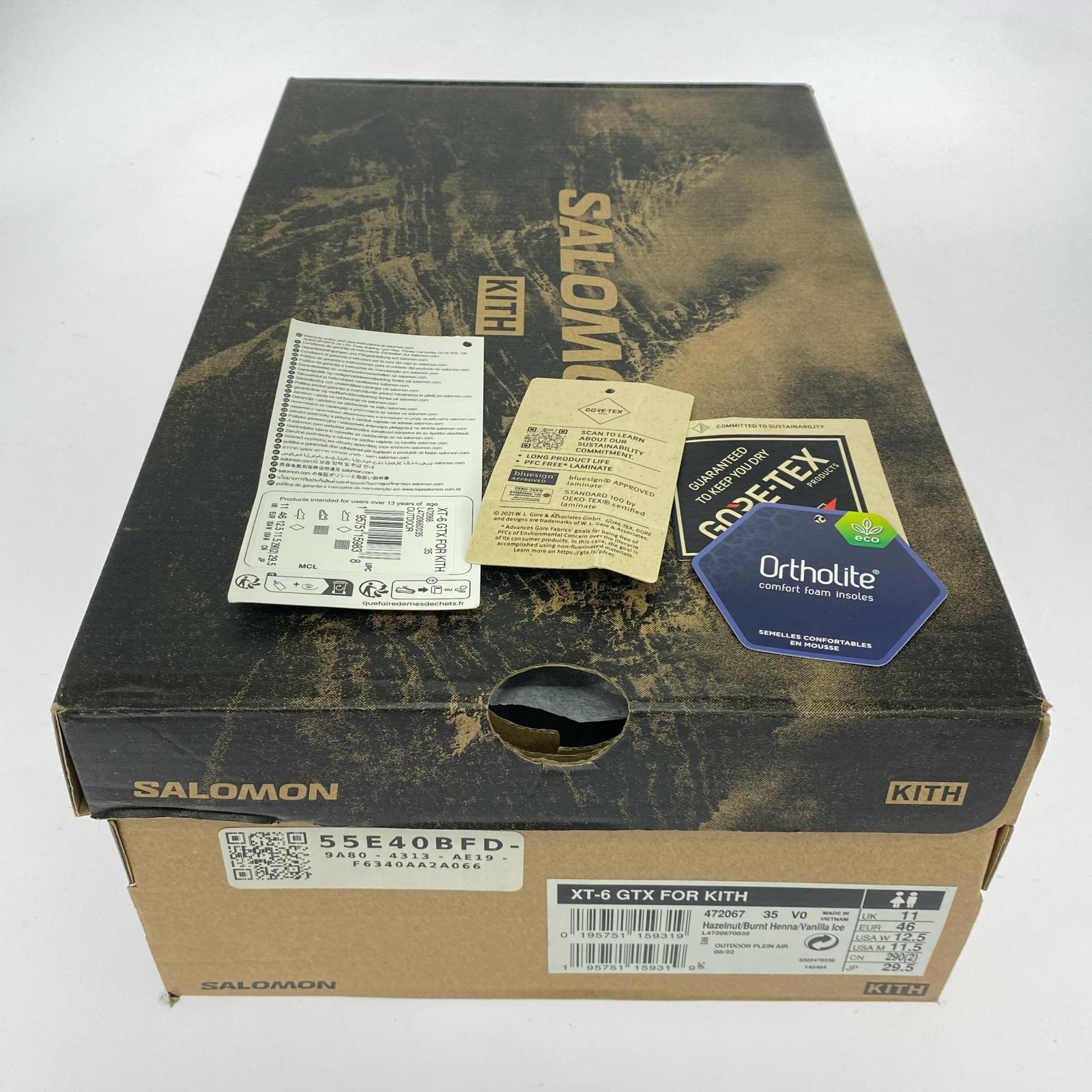 スニーカー SALOMON XT-6 GTX BROWN 29.5cm (US11 1/2 UK11 EU49) ブラウン