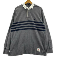 長袖Ｔシャツ グレー ボーダー(M) M グレー