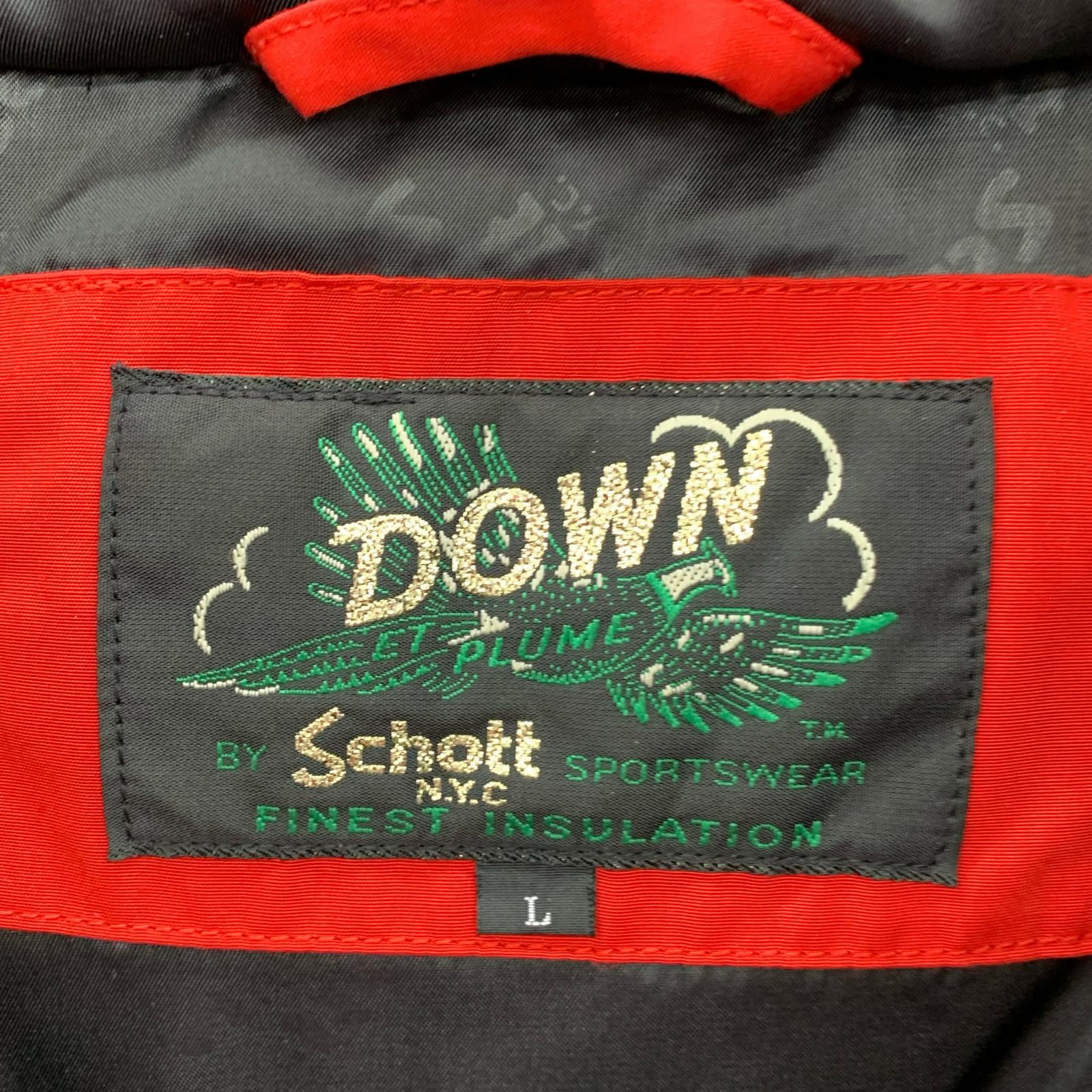 ダウンジャケット schott ダウンジャケット L レッド
