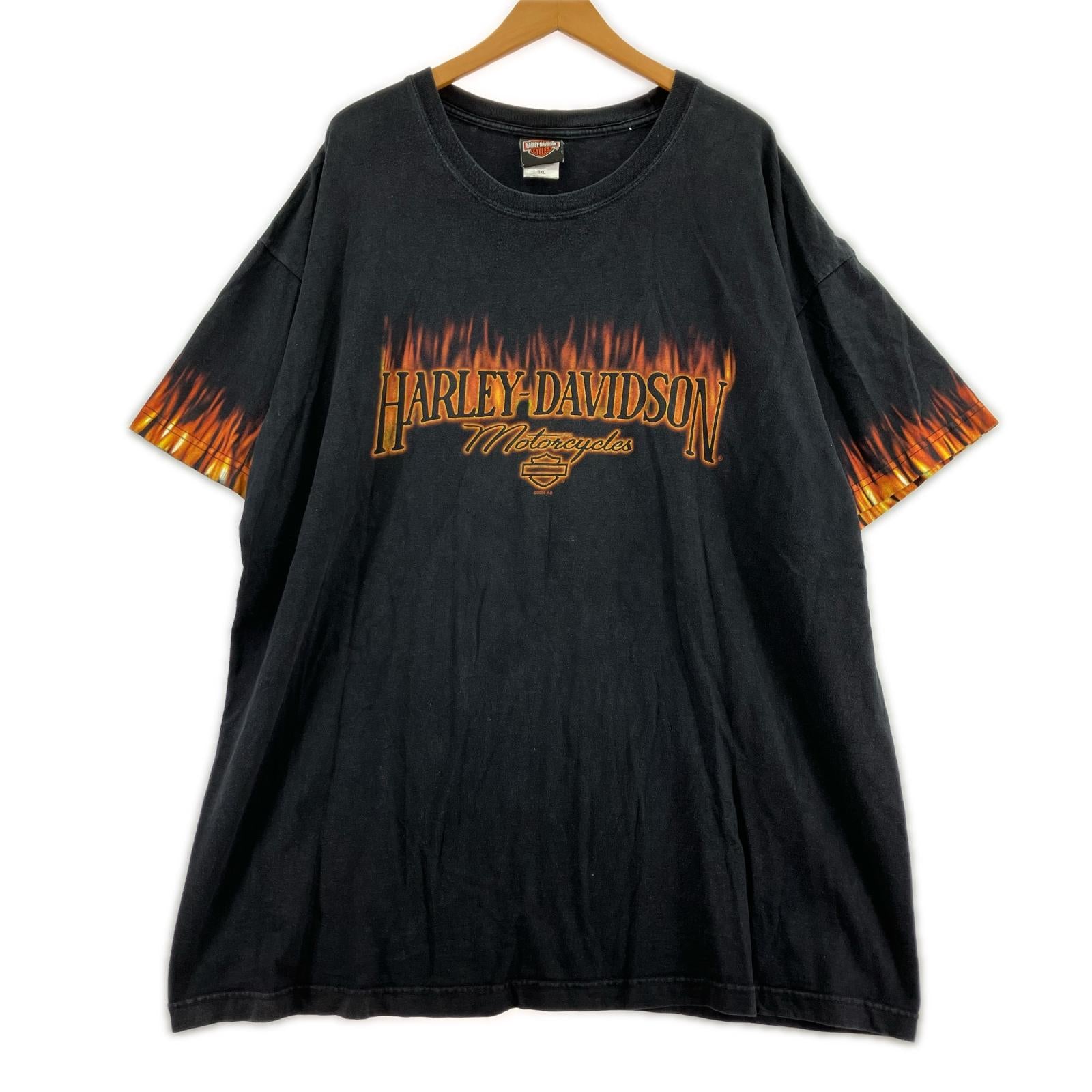 半袖Ｔシャツ ファイヤーパターン 黒 (3XL) ブラック