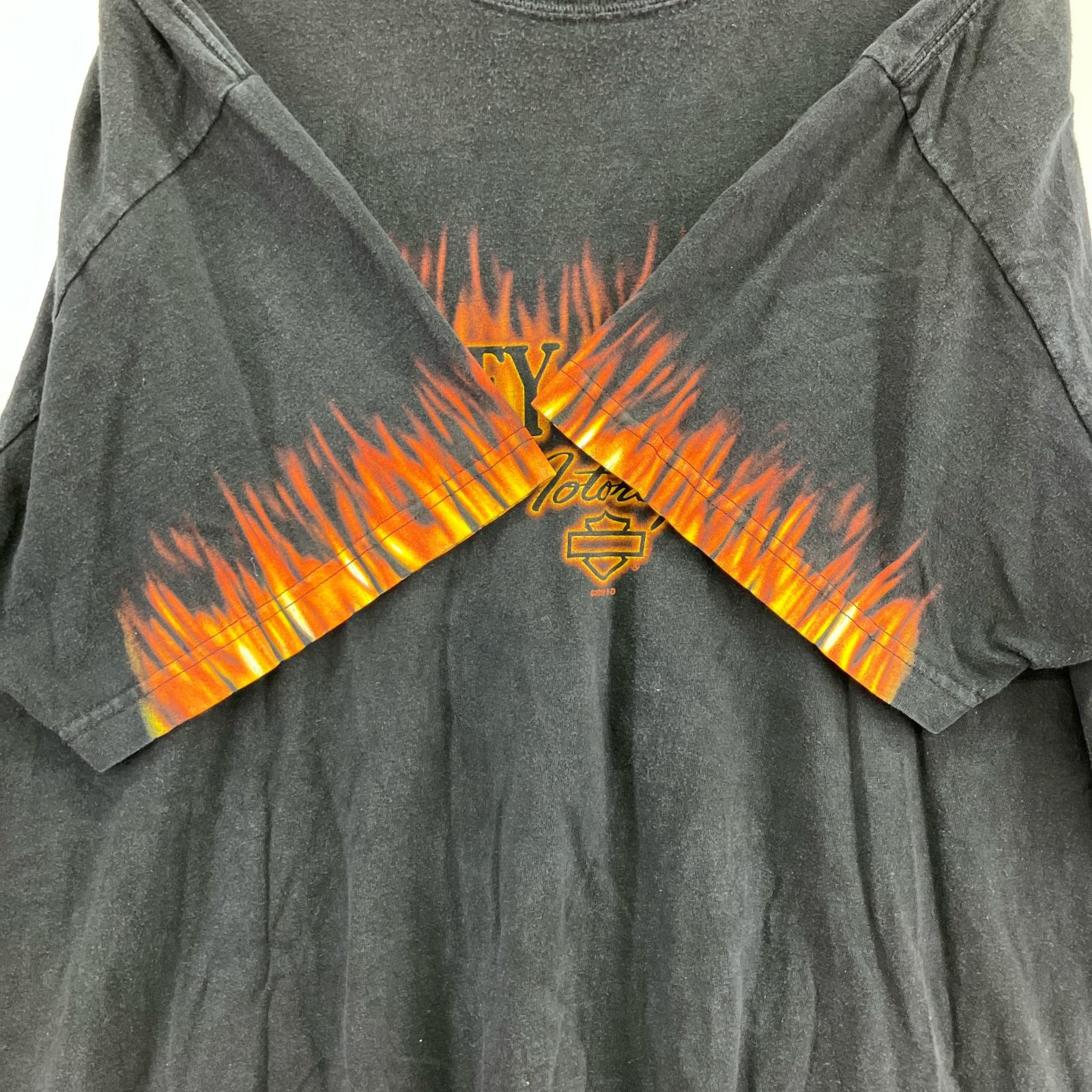 半袖Ｔシャツ ファイヤーパターン 黒 (3XL) ブラック