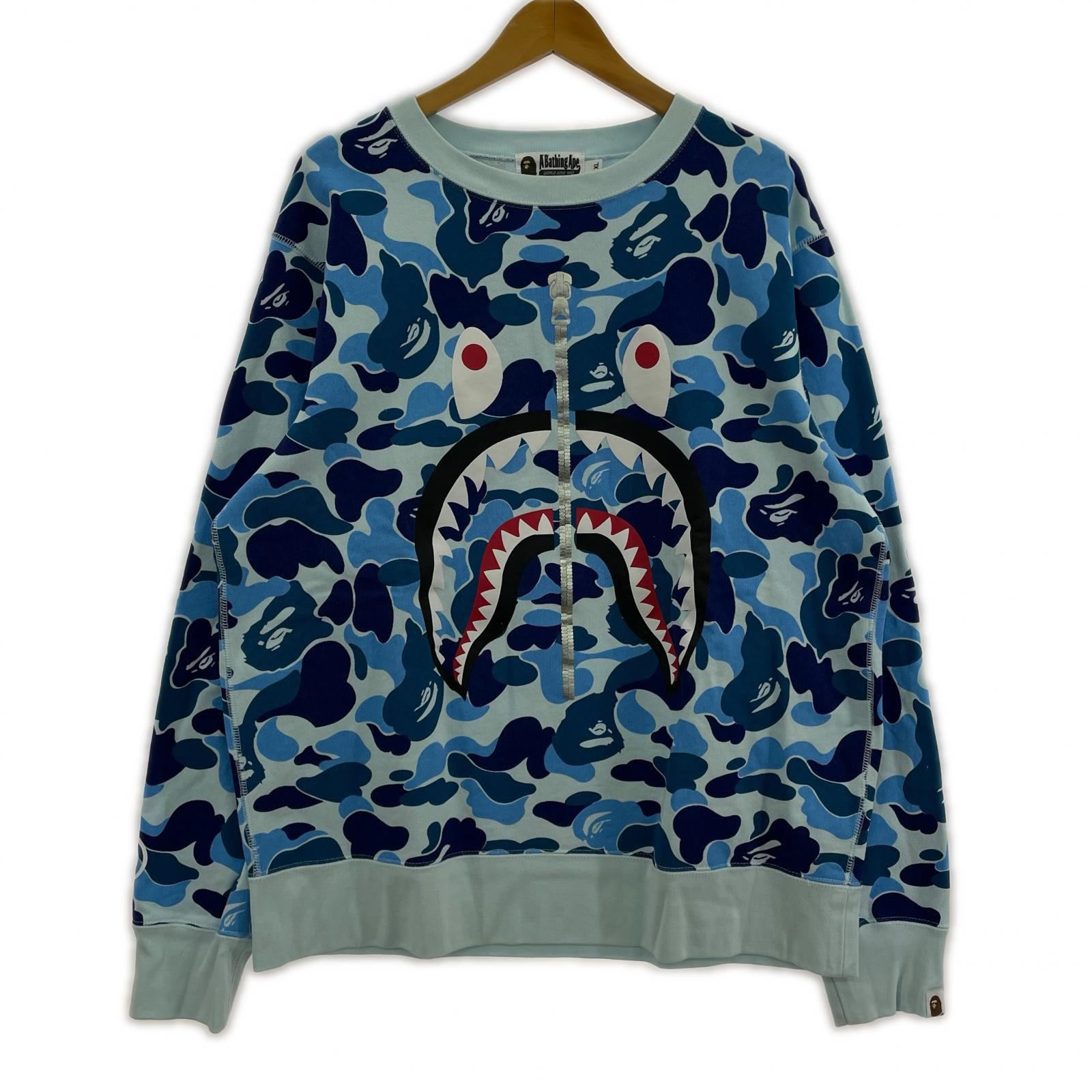スウェット SHARK CAMO BLUE CREWNECK SIZE:XL LL