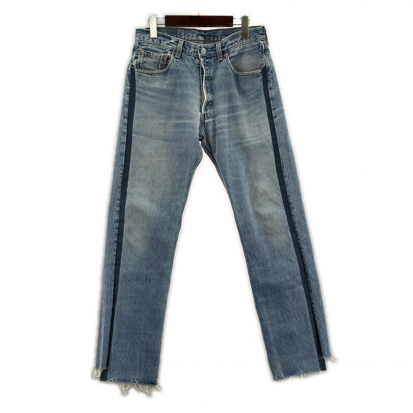 デニムパンツ Levi's リメイクサイドライン デニムパンツ 青 ブルー