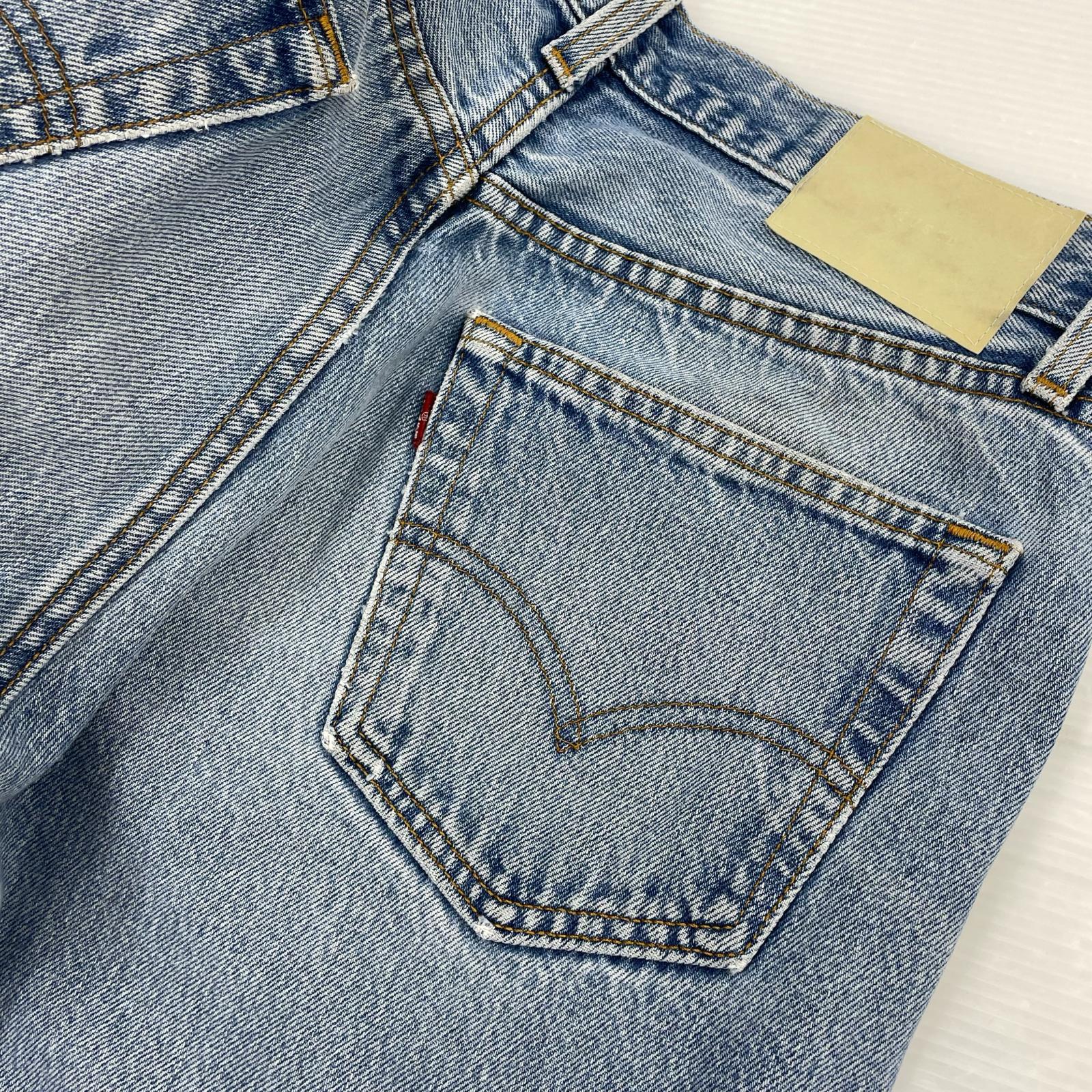 デニムパンツ Levi's リメイクサイドライン デニムパンツ 青 ブルー