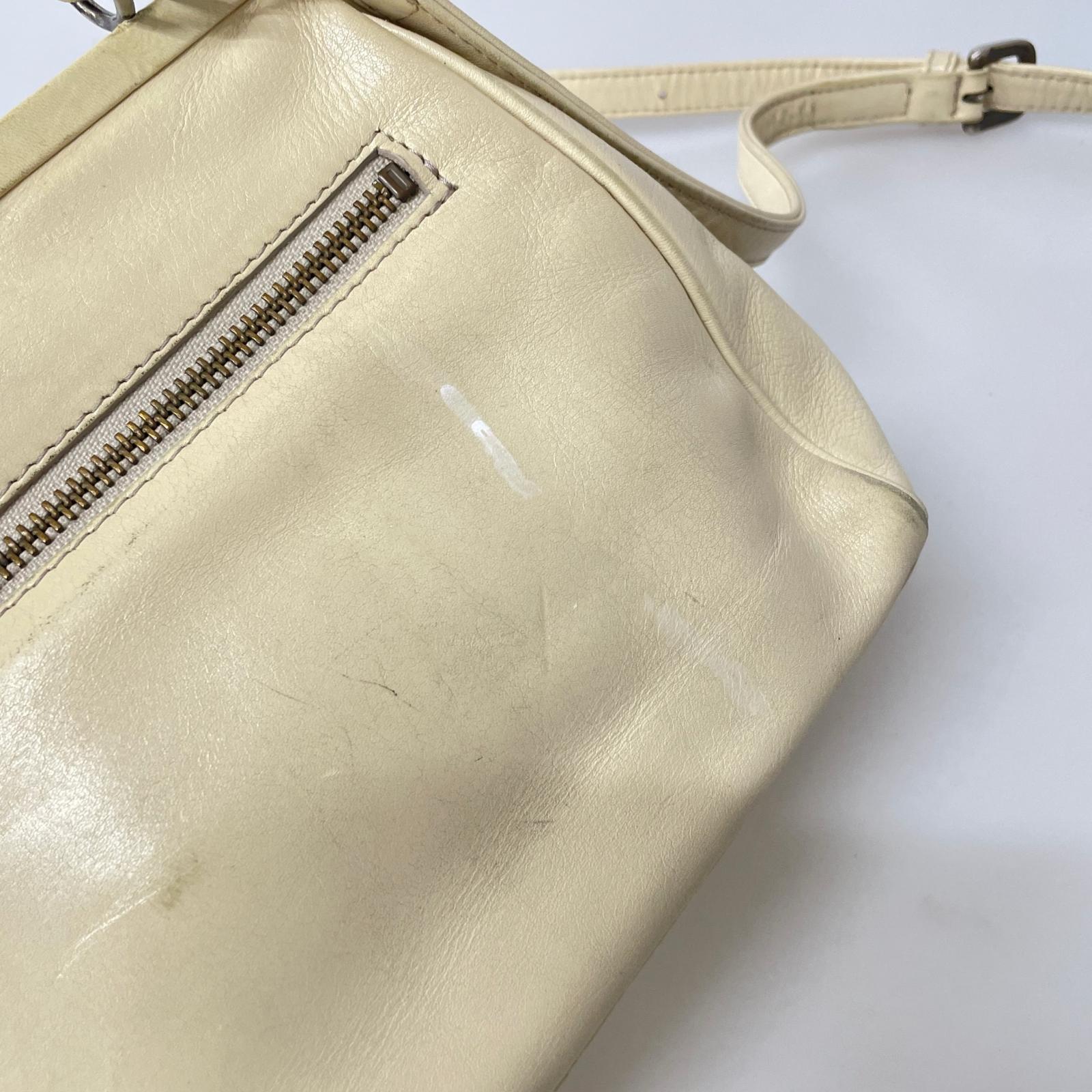 ショルダーバッグ Jean Paul Gaultier ローズ レザー2wayバッグ アイボリー